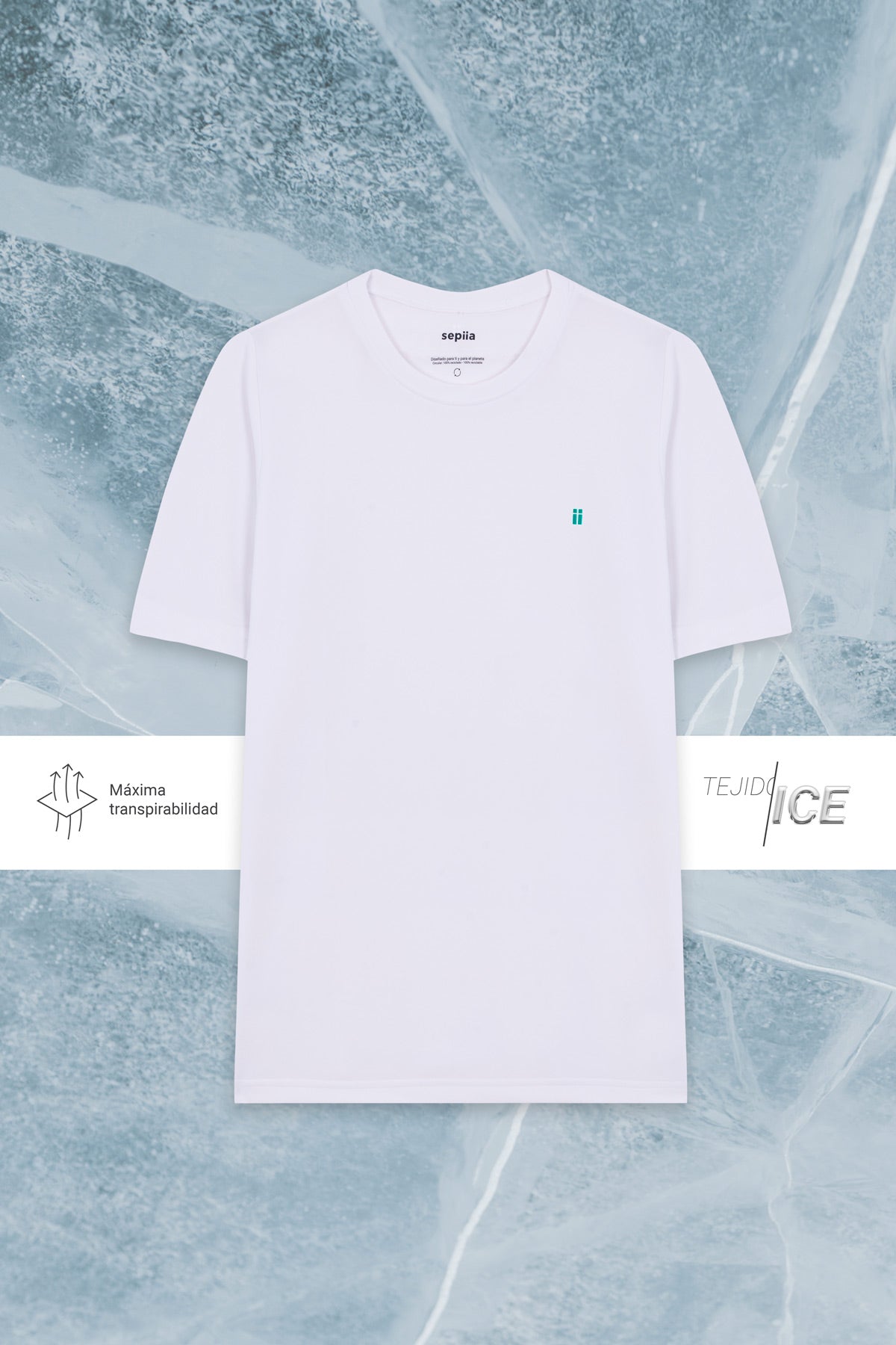 Camiseta hombre blanca ICE - Sepiia