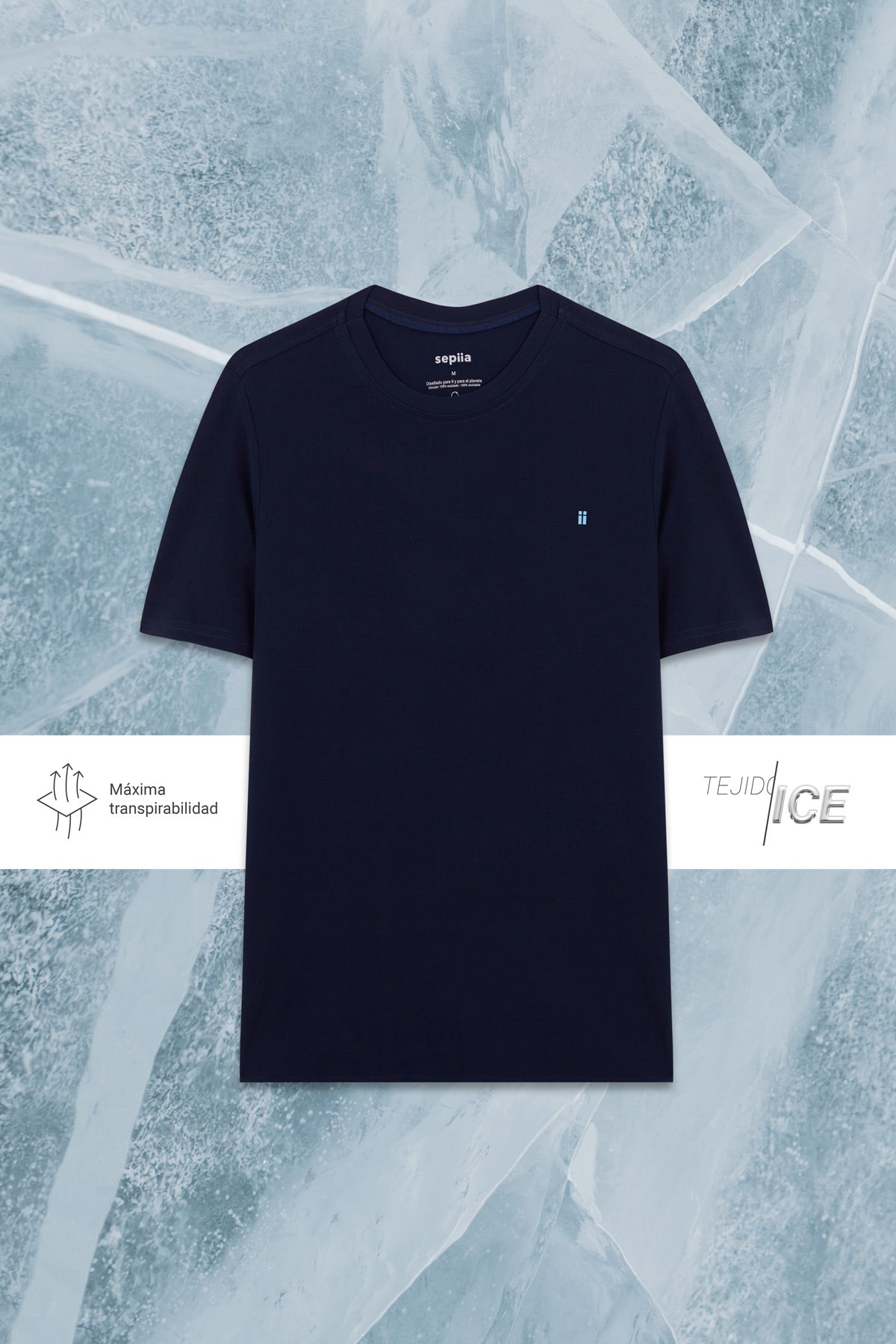 Camiseta hombre azul marino ICE - Sepiia