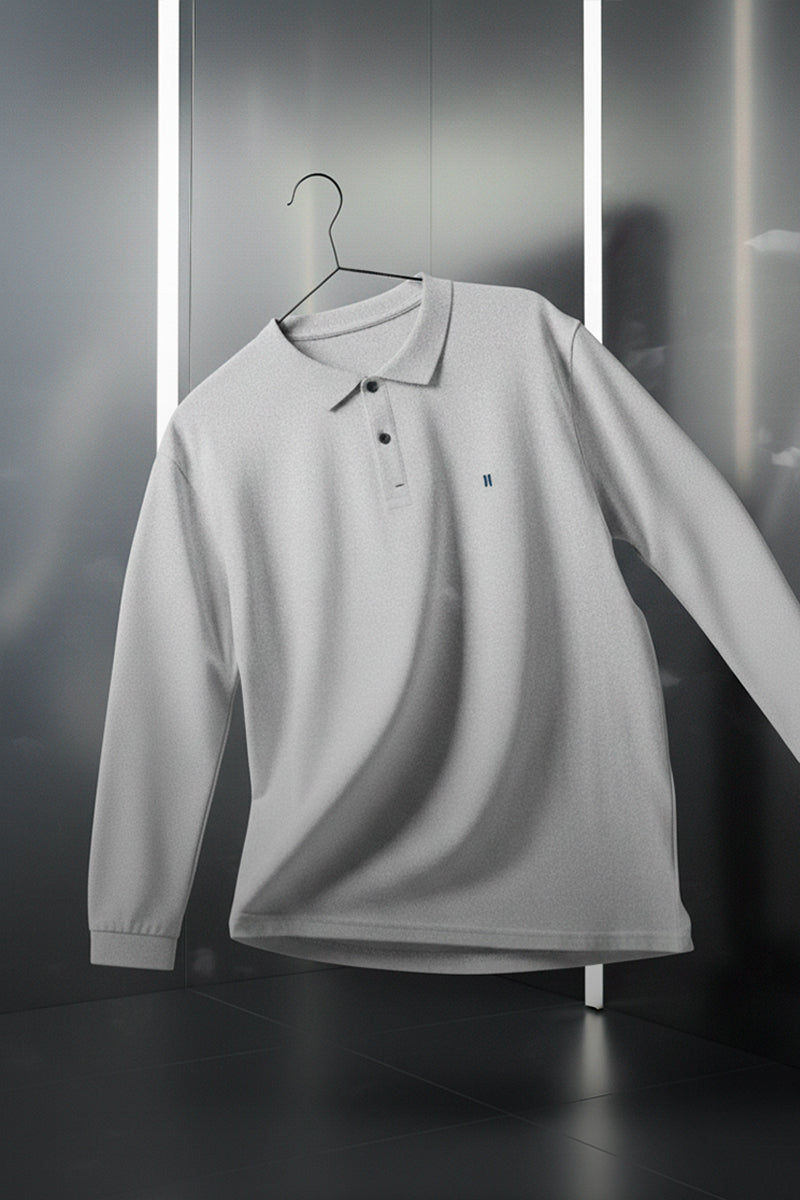 polo manga larga azul marino ranger warm plus plano medio 