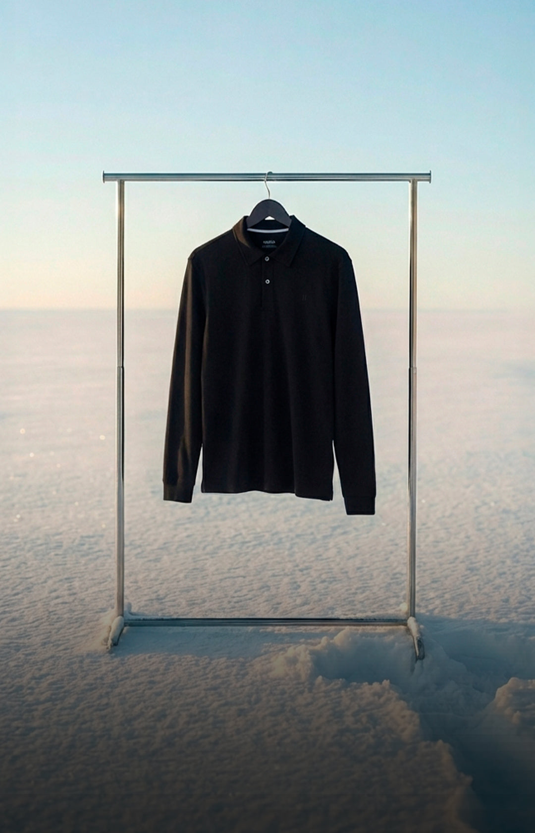 polo manga larga gris oscuro ranger warm plus plano medio