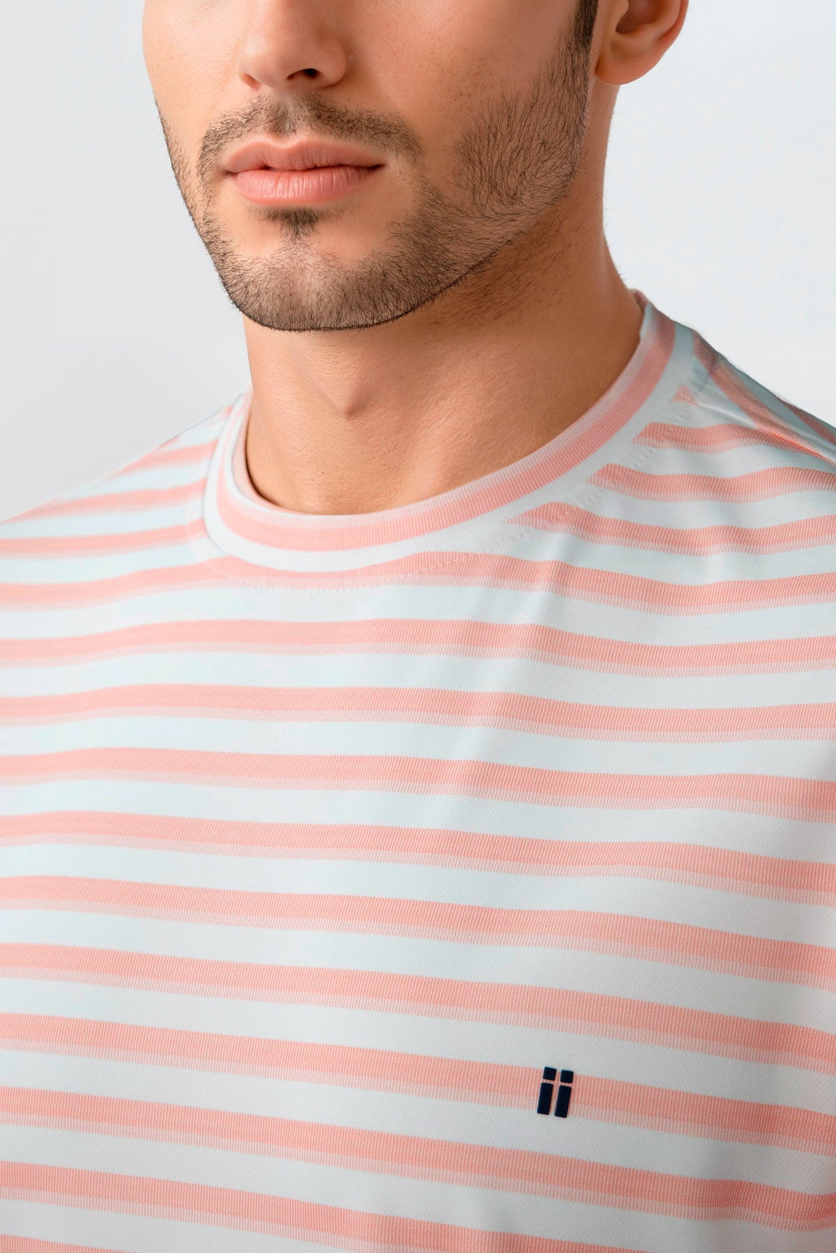 Camiseta hombre estampado rayas naranja sunset
