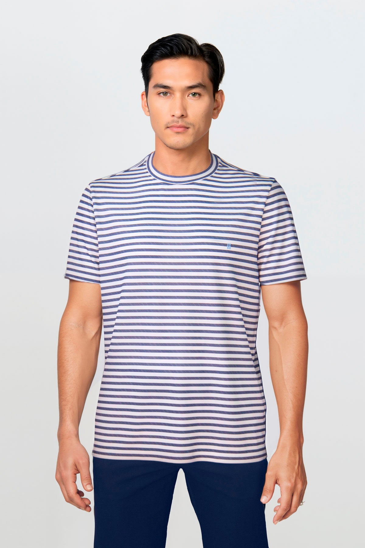 Camiseta hombre rayas azul