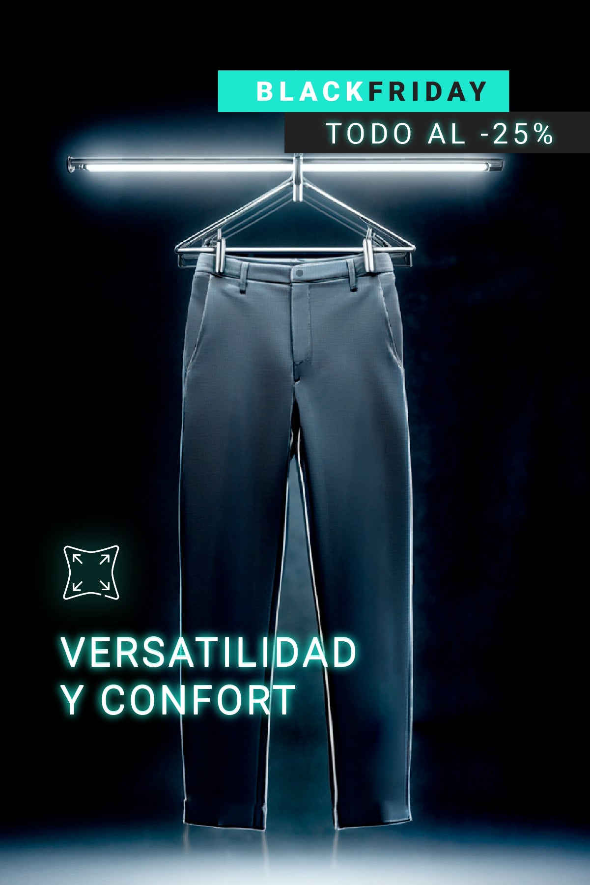 Pantalón de hombre Nova negro slim