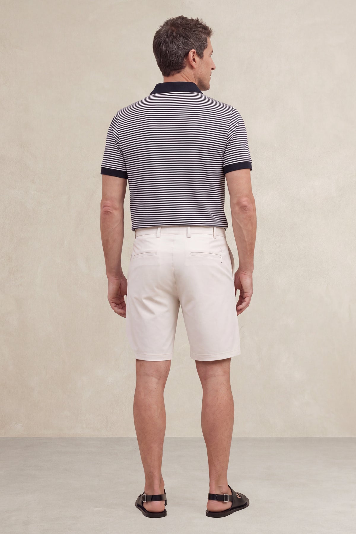 Men's short-sleeve polo shirt with navy blue striped Ranger print