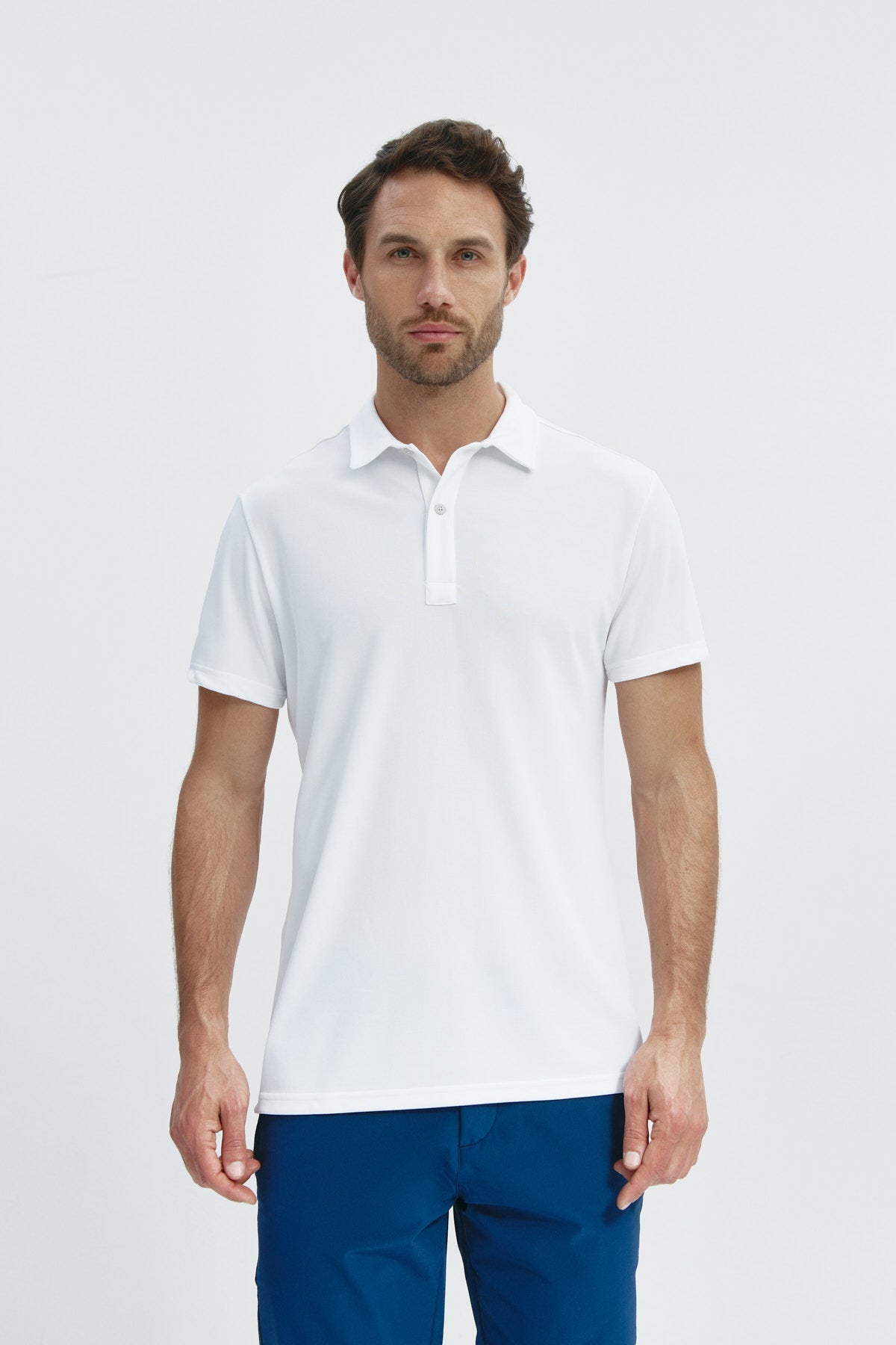 polo manga corta blanco hombre frente