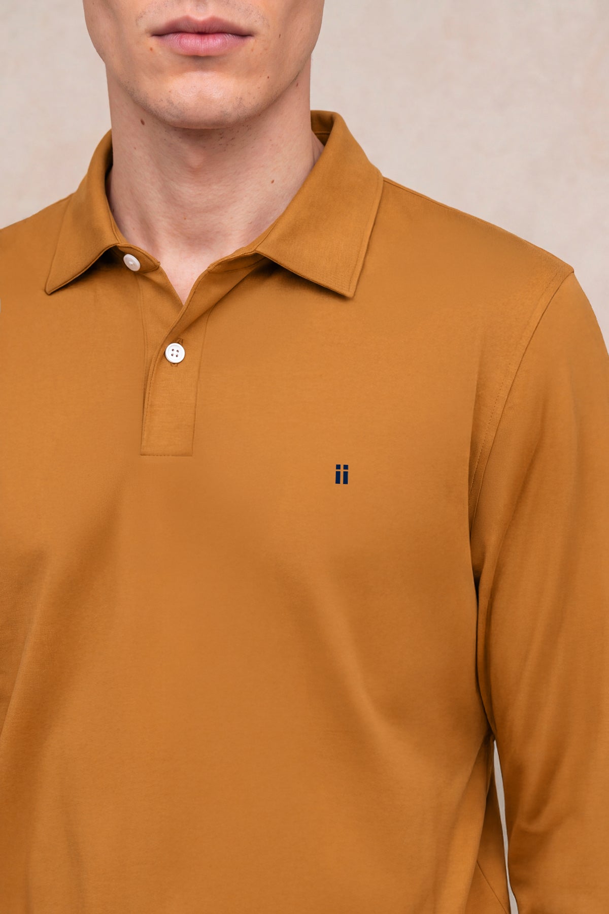 polo manga larga marrón ranger detalle 