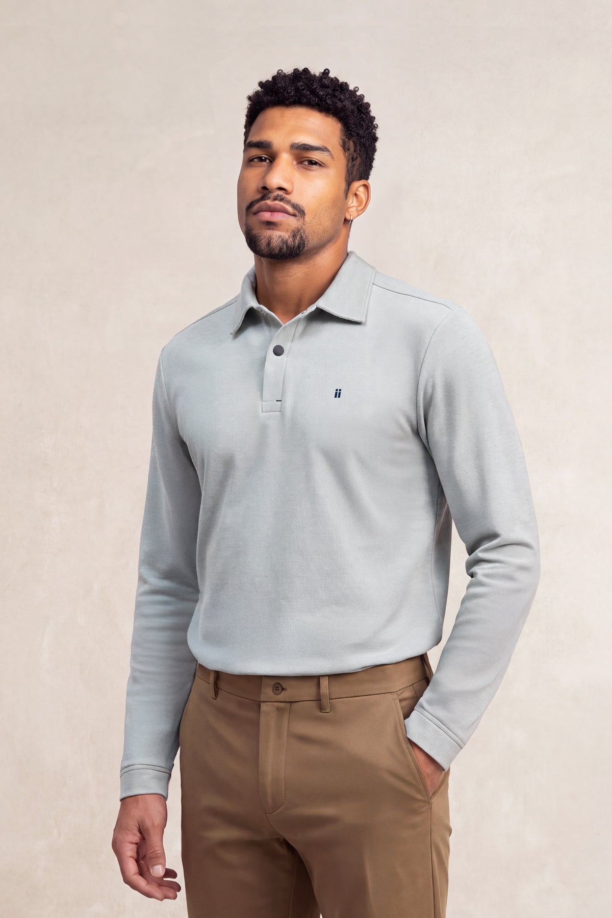 polo manga larga verde warm