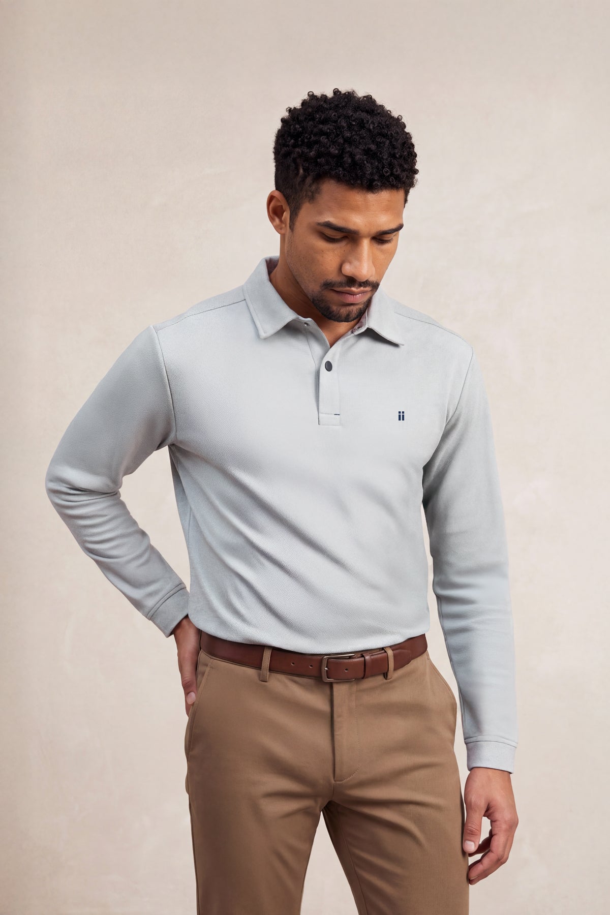 polo manga larga verde warm modelo
