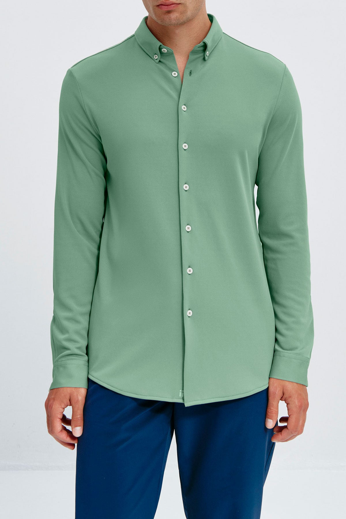 Men's casual safari green shirt