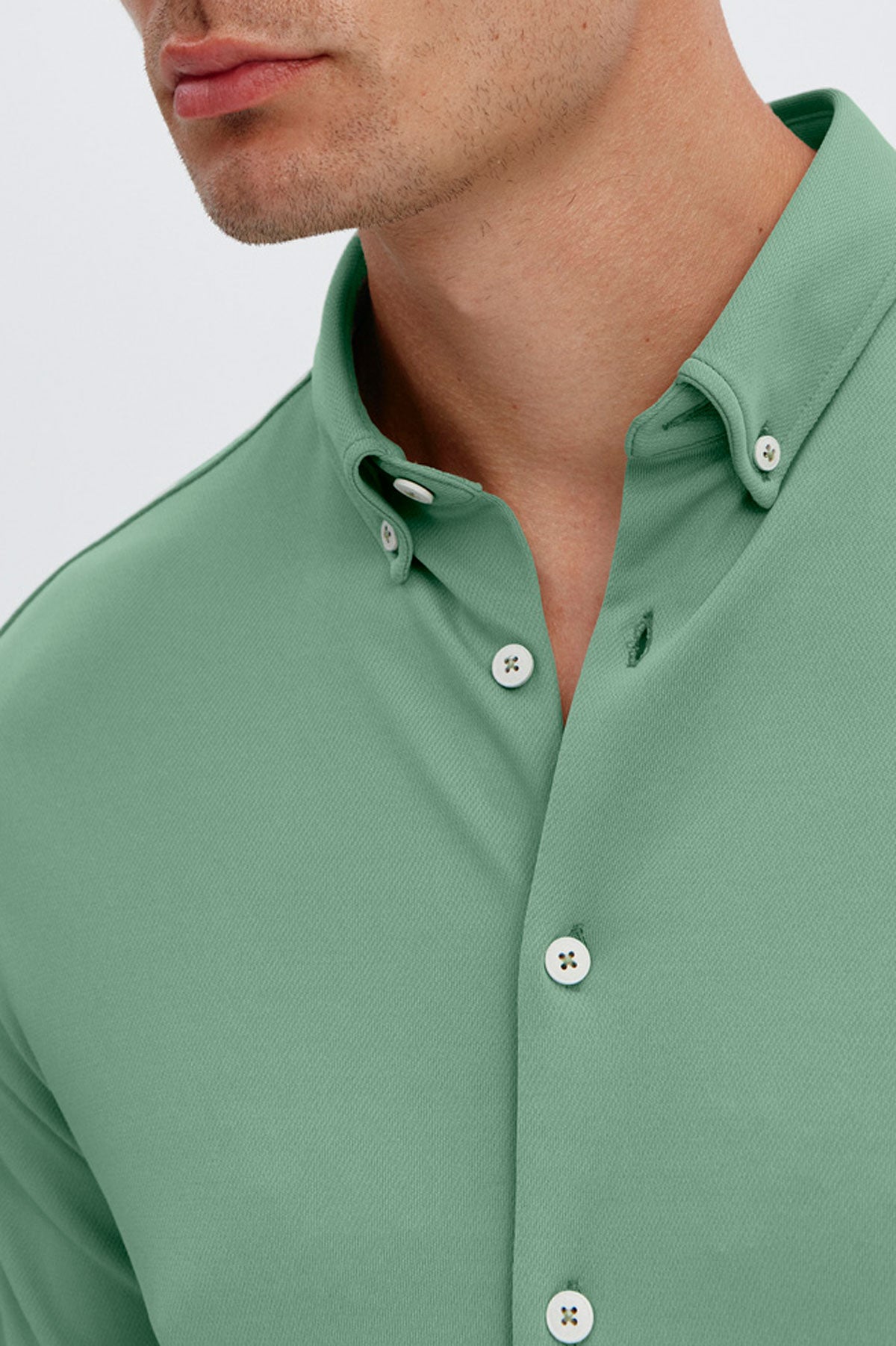 Men's casual safari green shirt