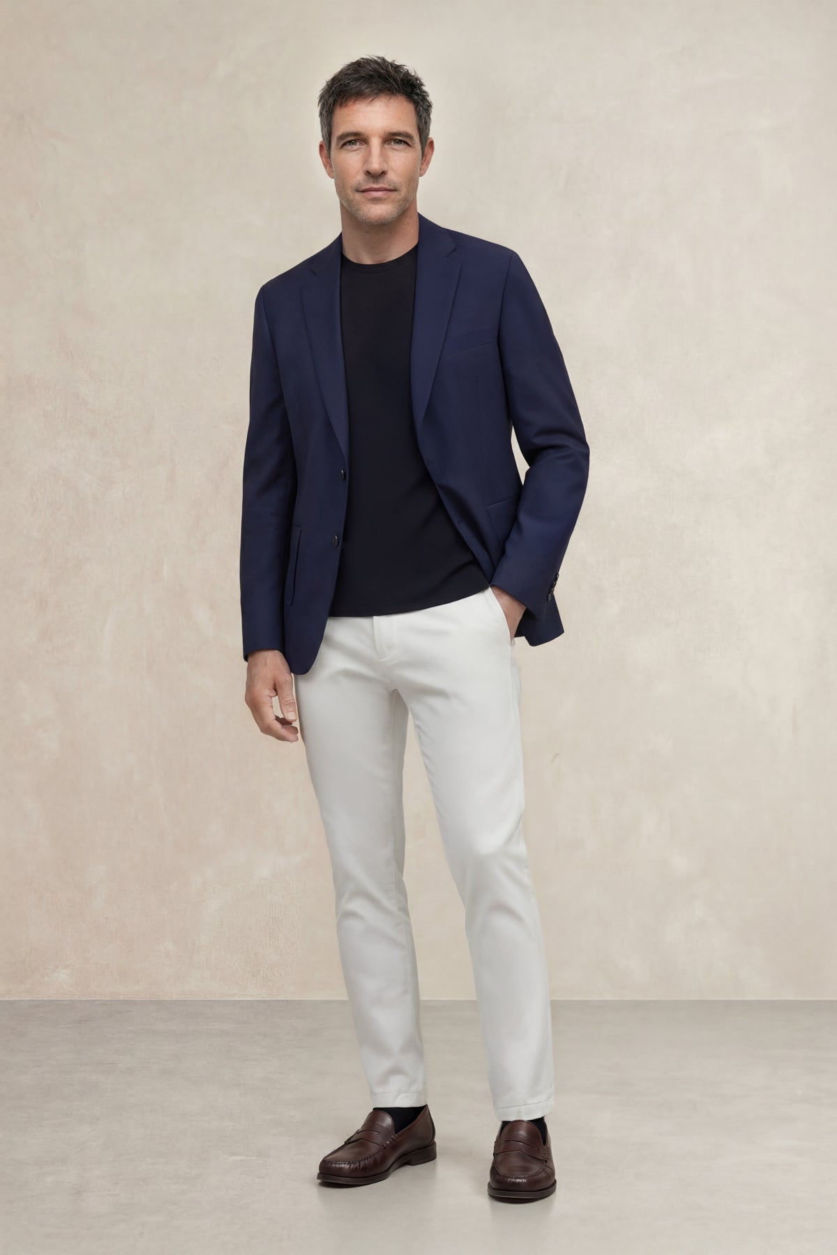 Americana hombre azul marino Nova