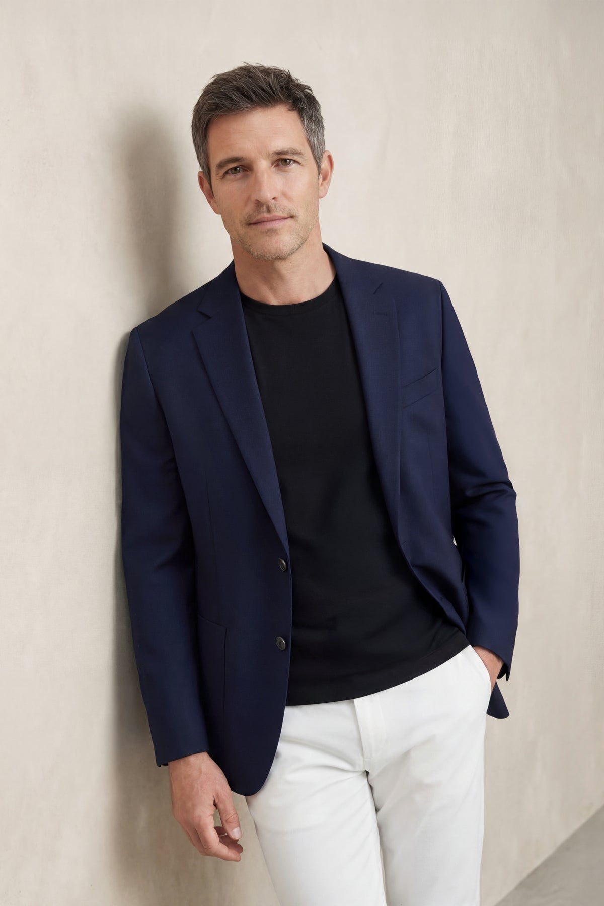 Americana hombre azul marino Nova