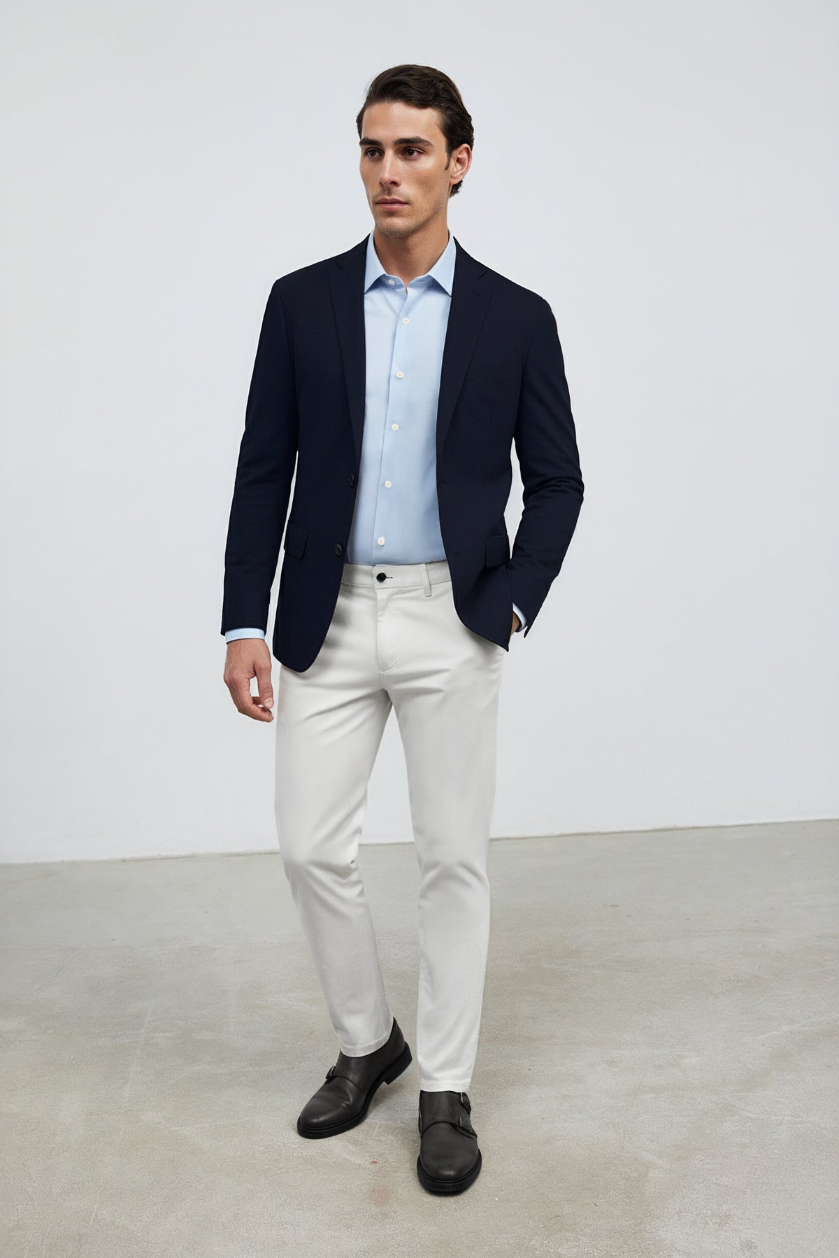 Americana azul marino warm plus cuerpo entero