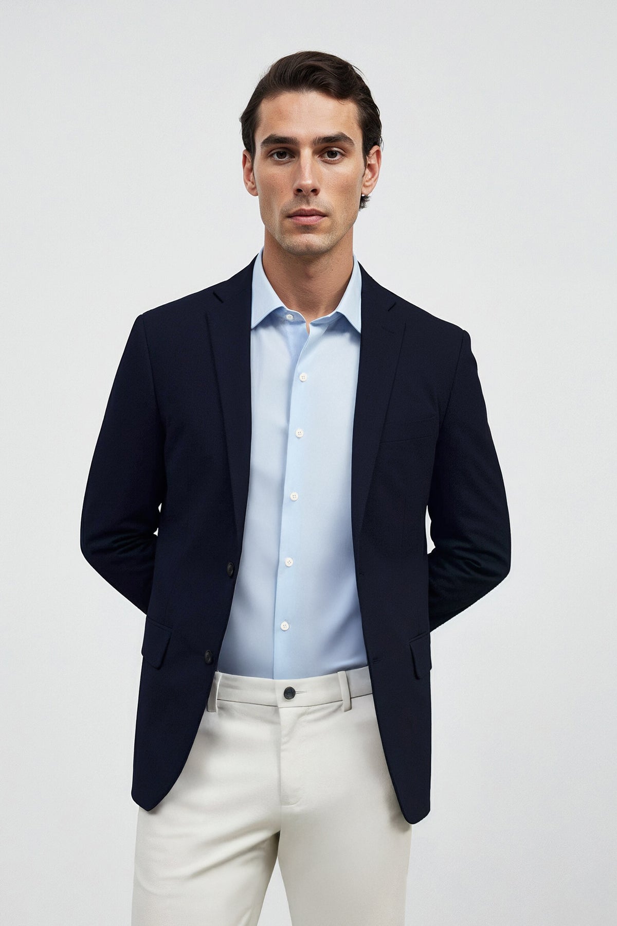 Americana azul marino warm plus plano medio 