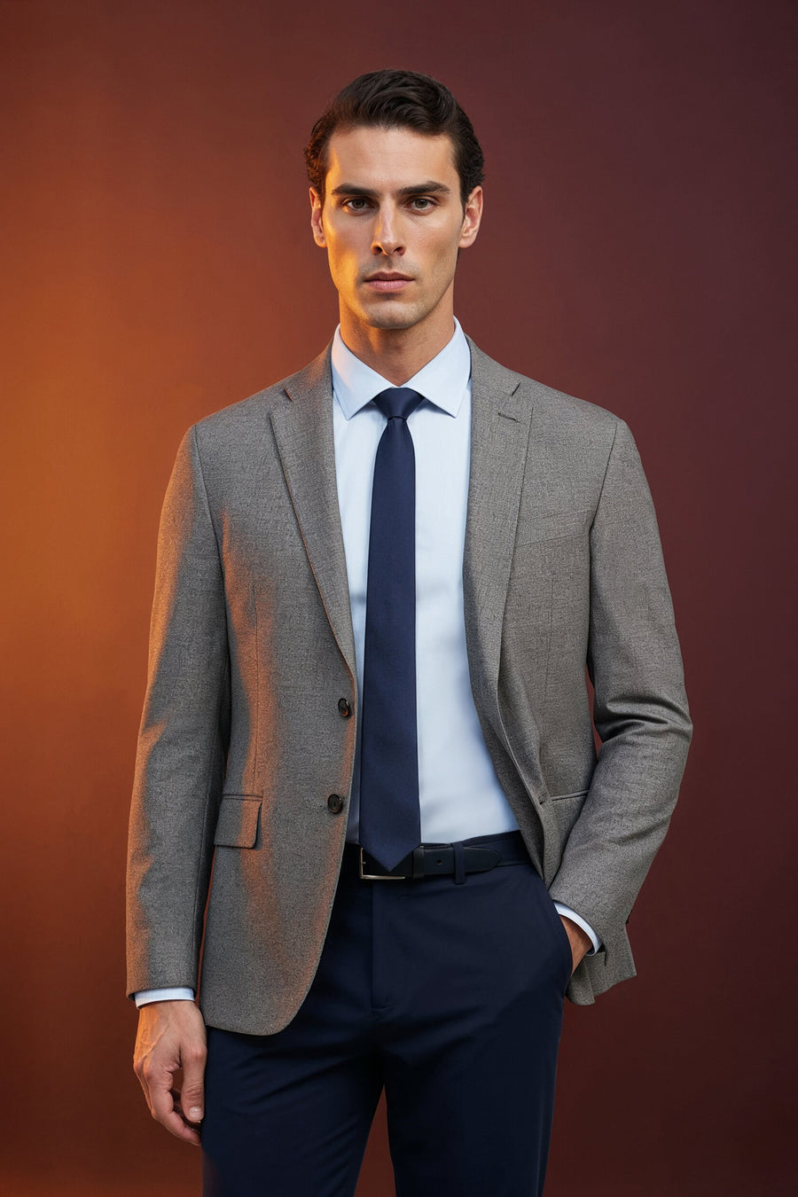 Americana gris warm plus plano medio 