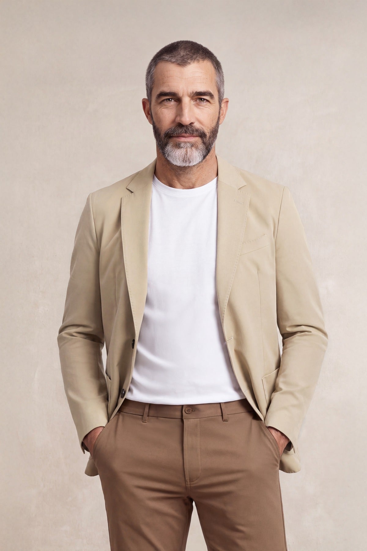 Americana beige formal Nova hombre