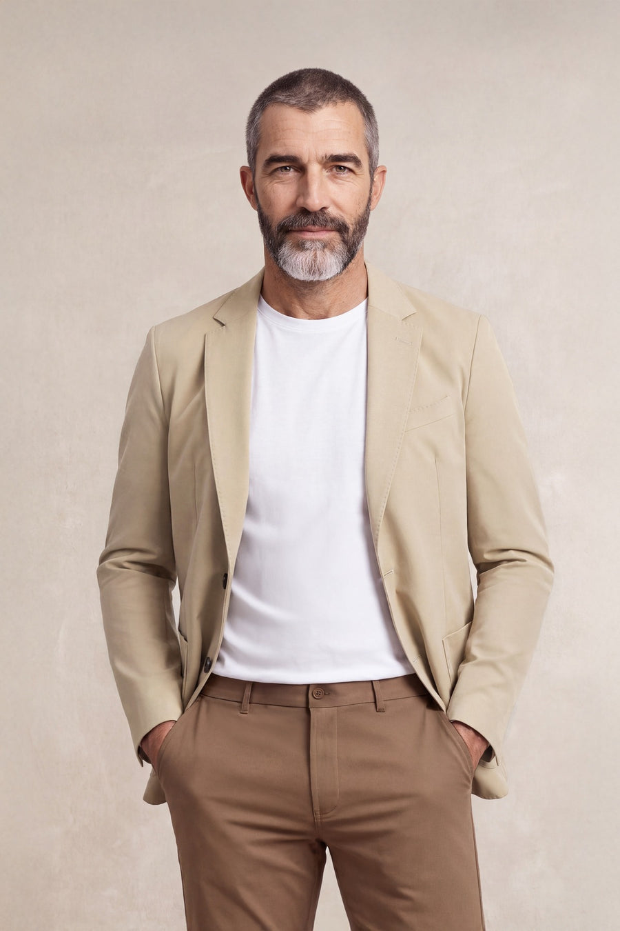 Americana beige formal Nova hombre