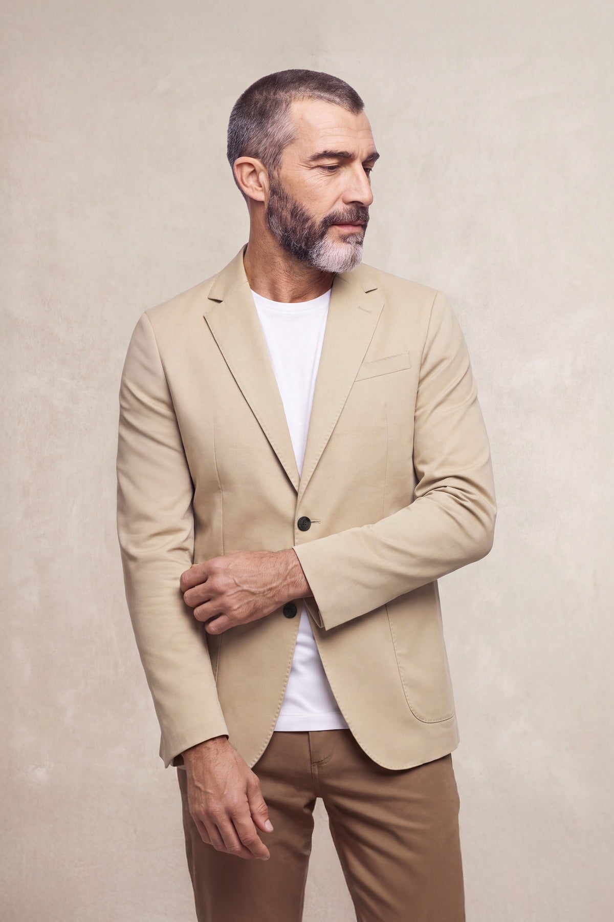 Americana beige formal Nova hombre