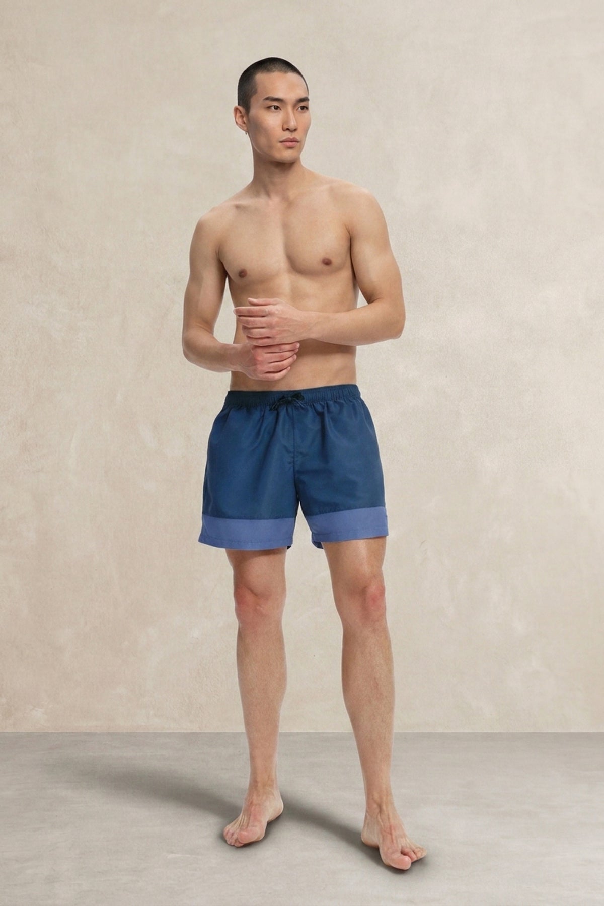 Fato de banho masculino azul Pacífico