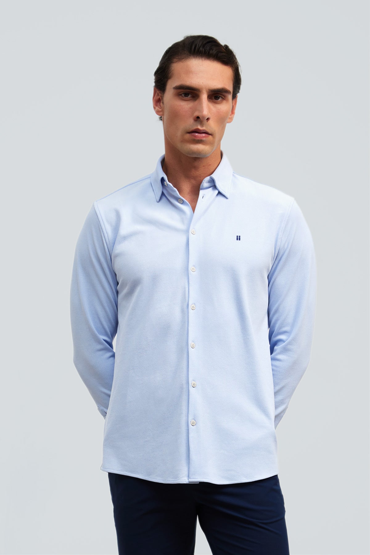 Camisa casual cuello kent hombre celeste Warm