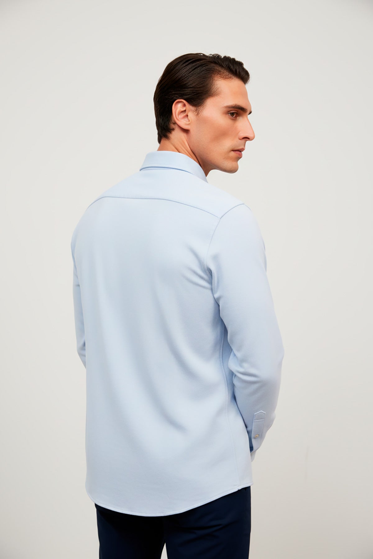 Camisa casual cuello kent hombre celeste Warm