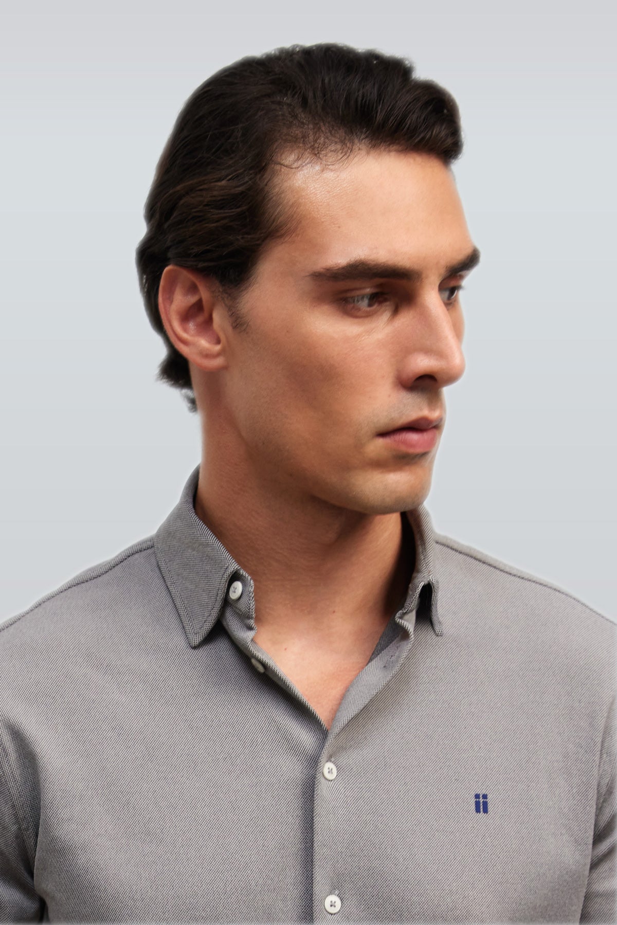 Men's casual gray kentucky collar shirt Warm+