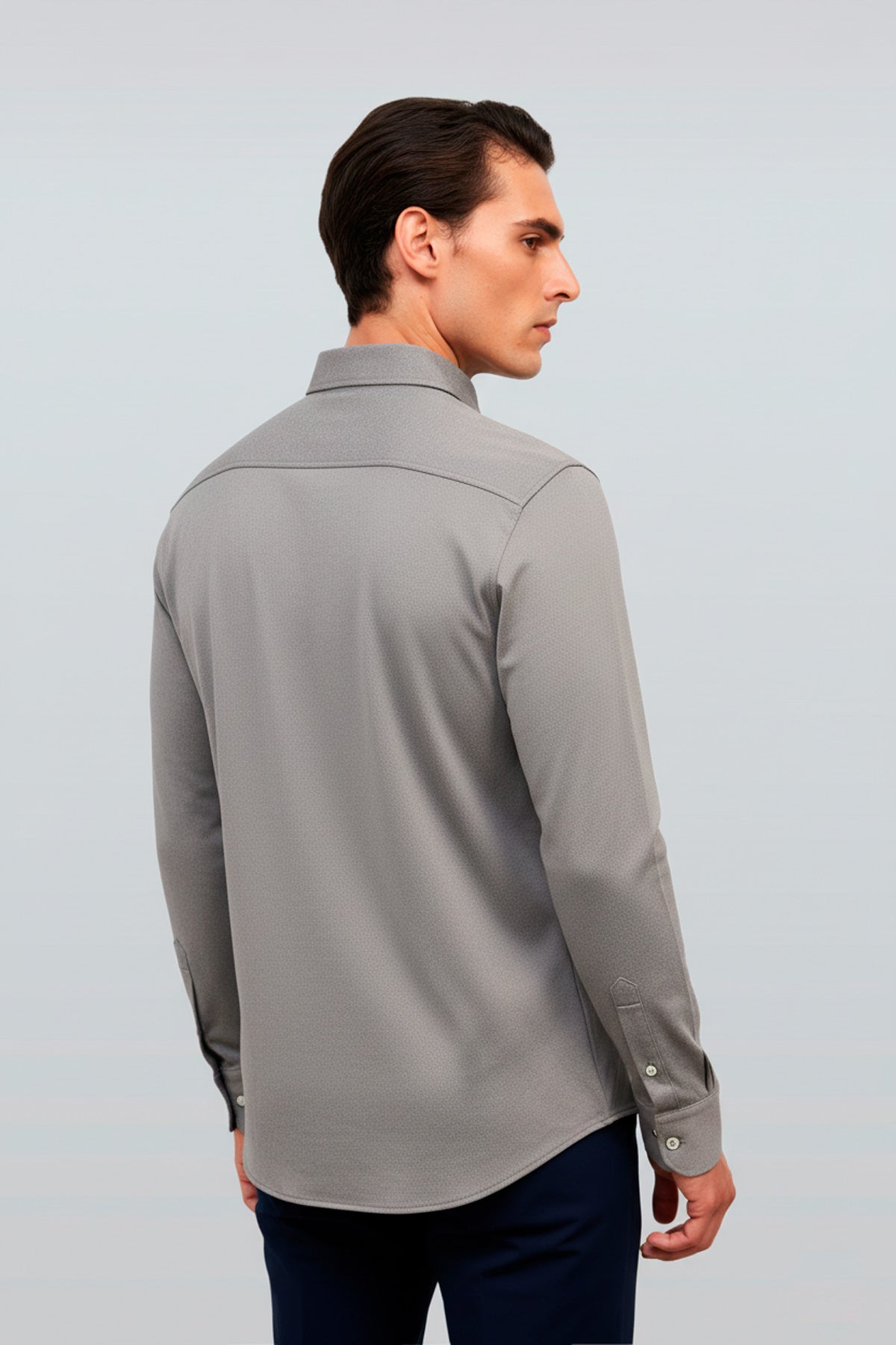 Men's casual gray kentucky collar shirt Warm+