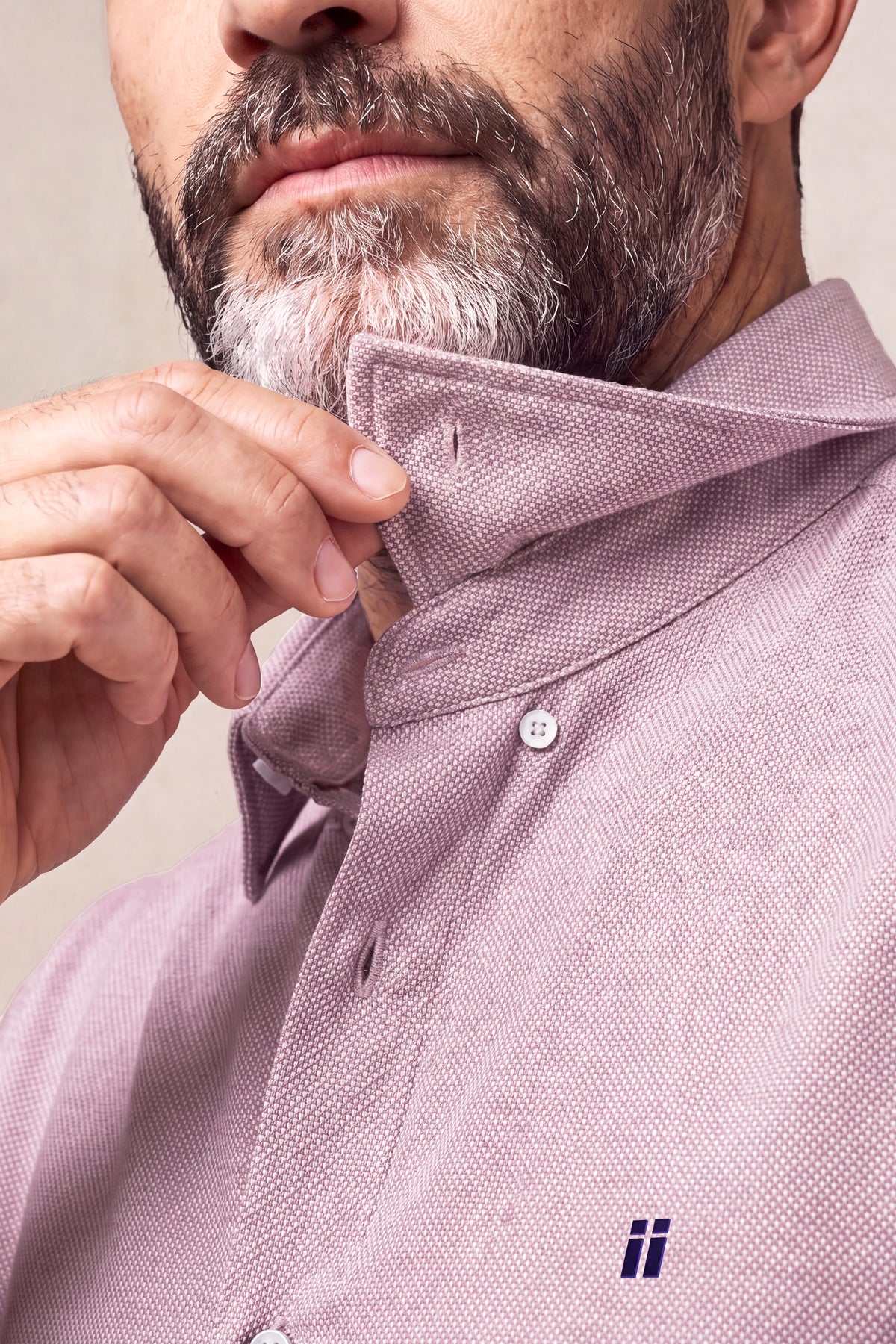 Camisa casual cuello kent hombre rosa Warm
