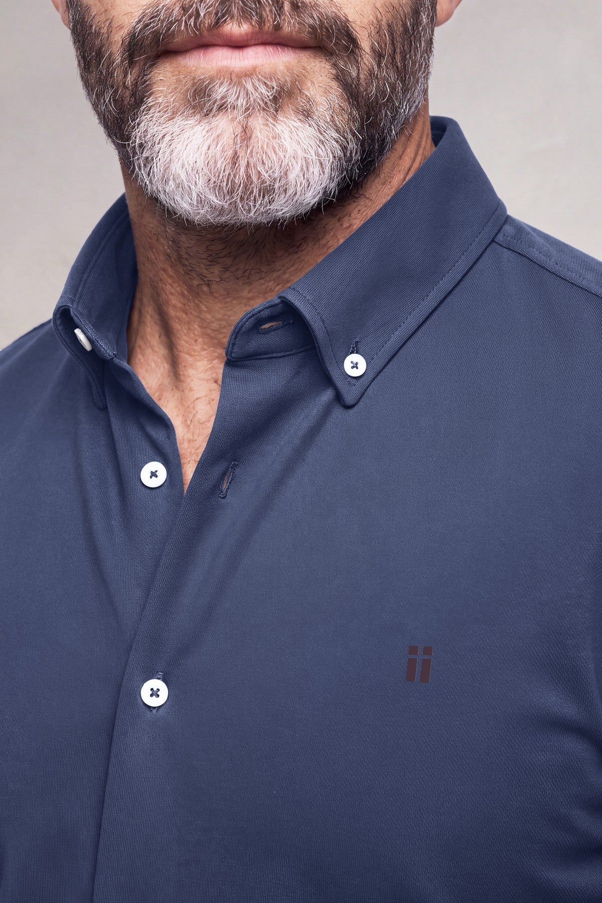Camisa casual hombre azul indigo regular