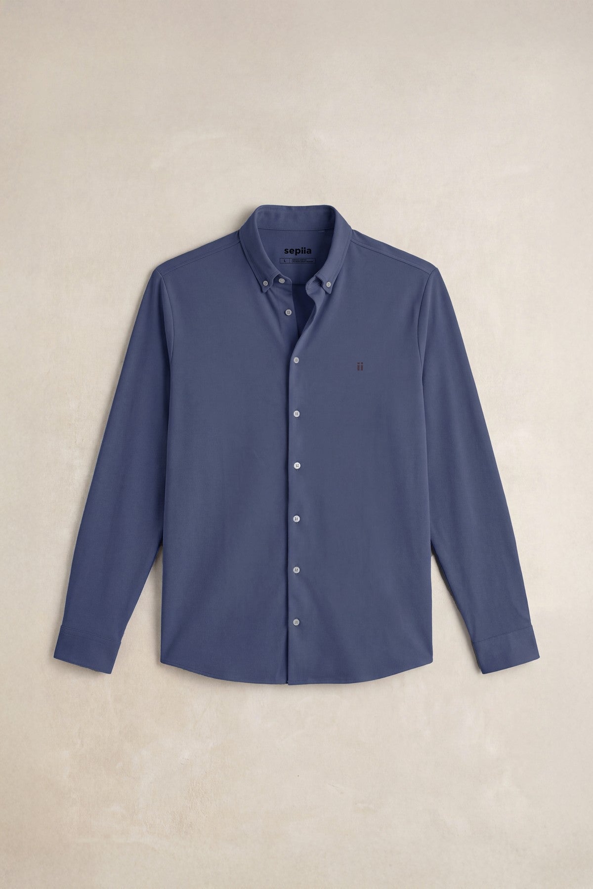 Camisa casual hombre azul indigo regular