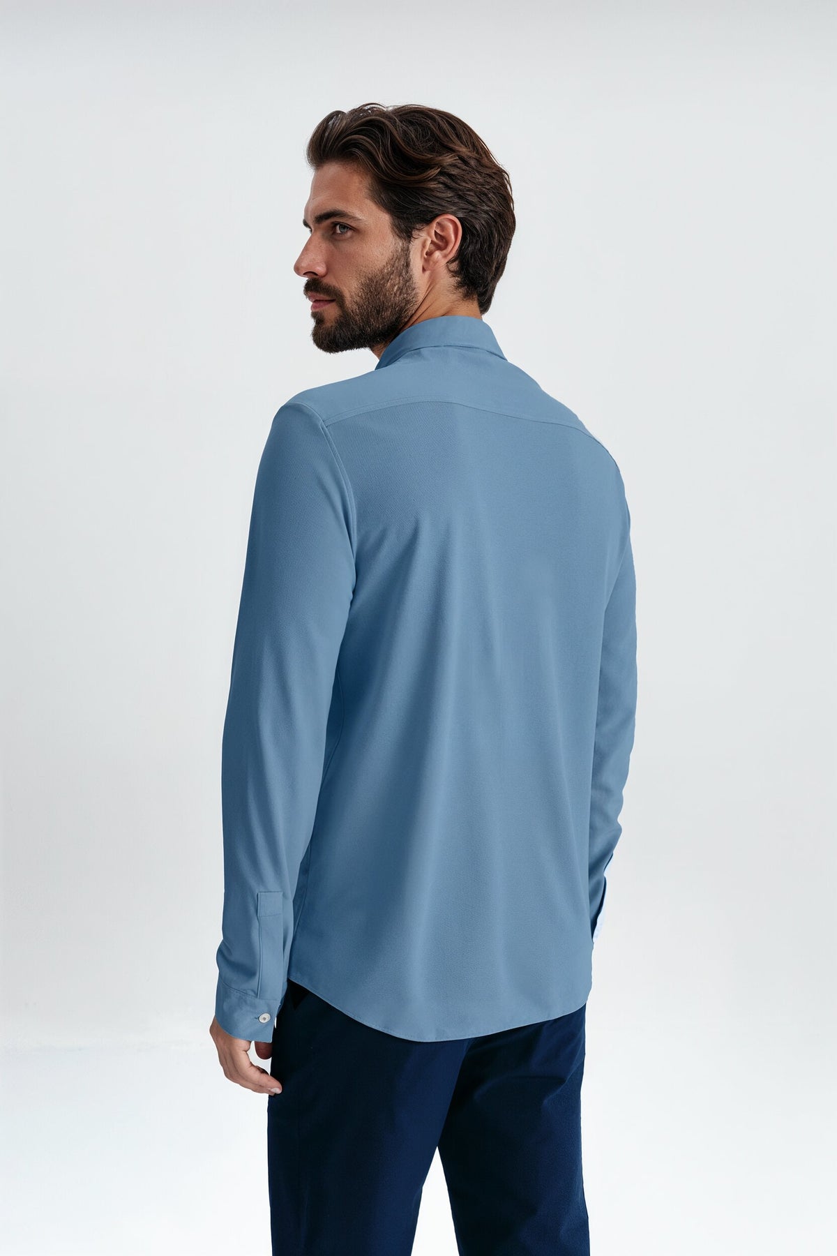 Men's casual shirt in blue jacaranda regular