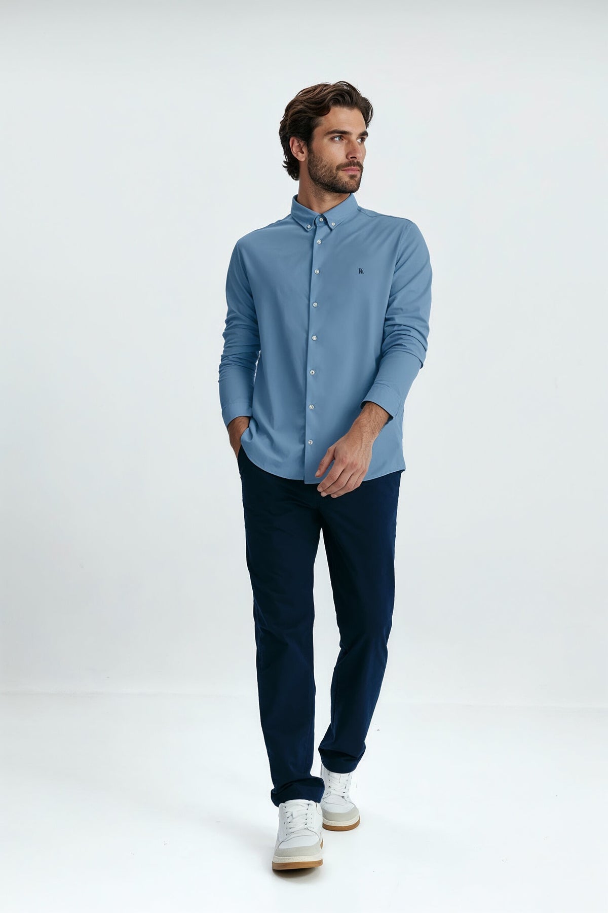 Men's casual shirt in blue jacaranda regular