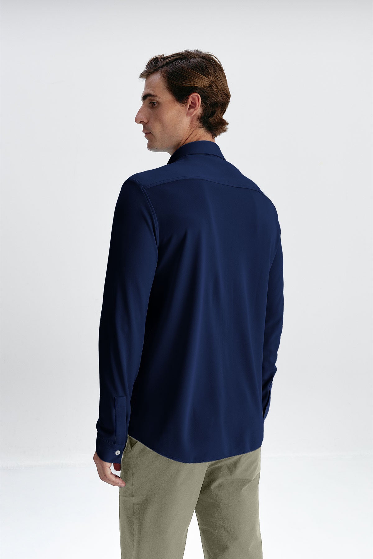 Men's casual shirt, navy blue, regular fit