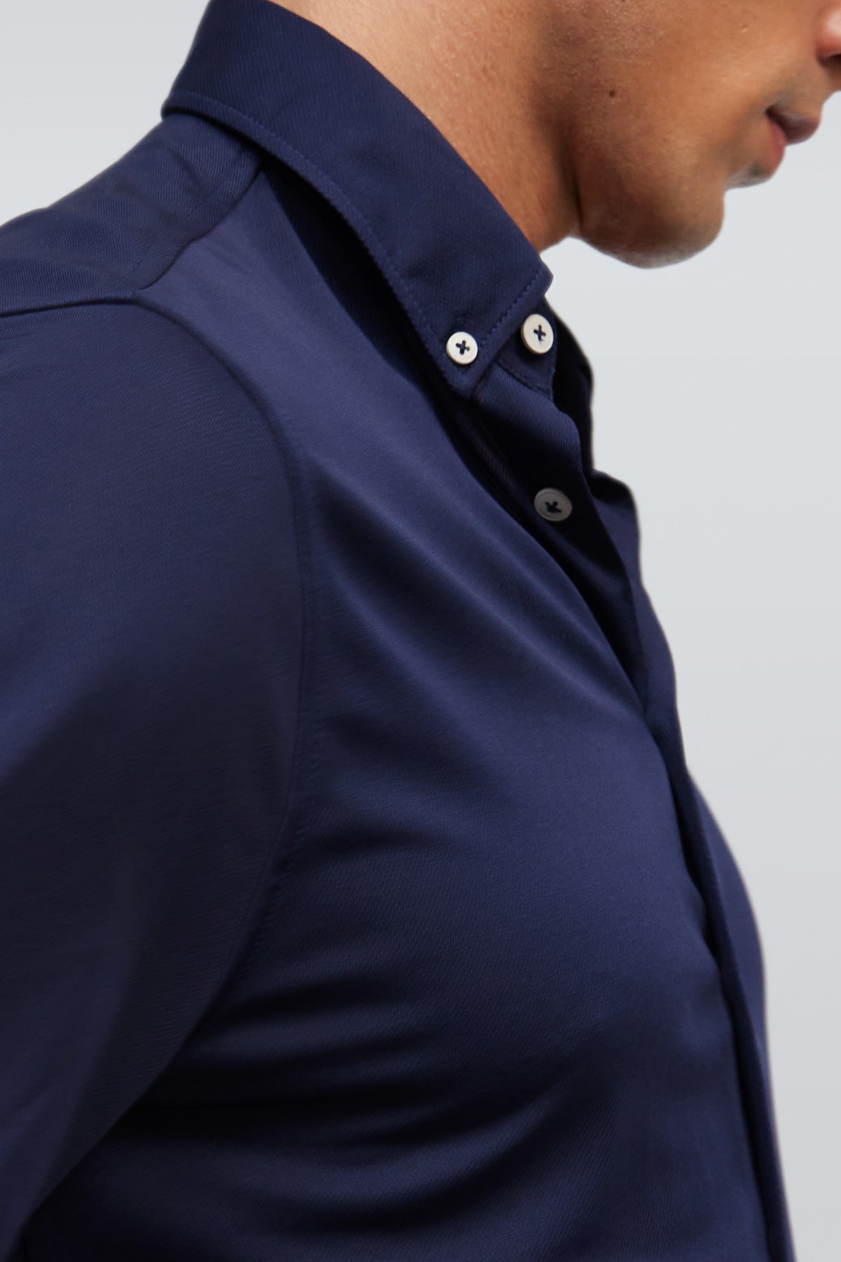 Camisa casual hombre azul marino regular