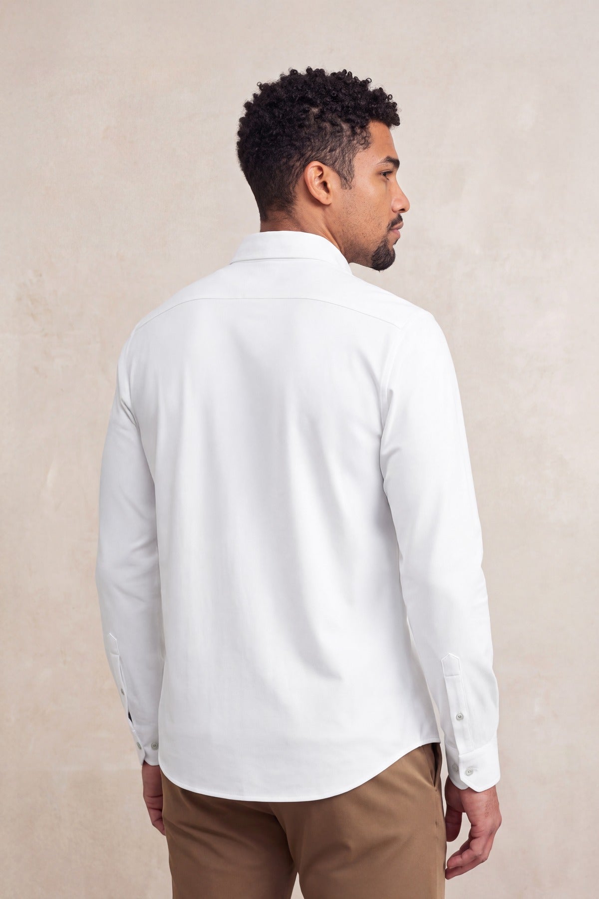 Camisa casual hombre blanco regular