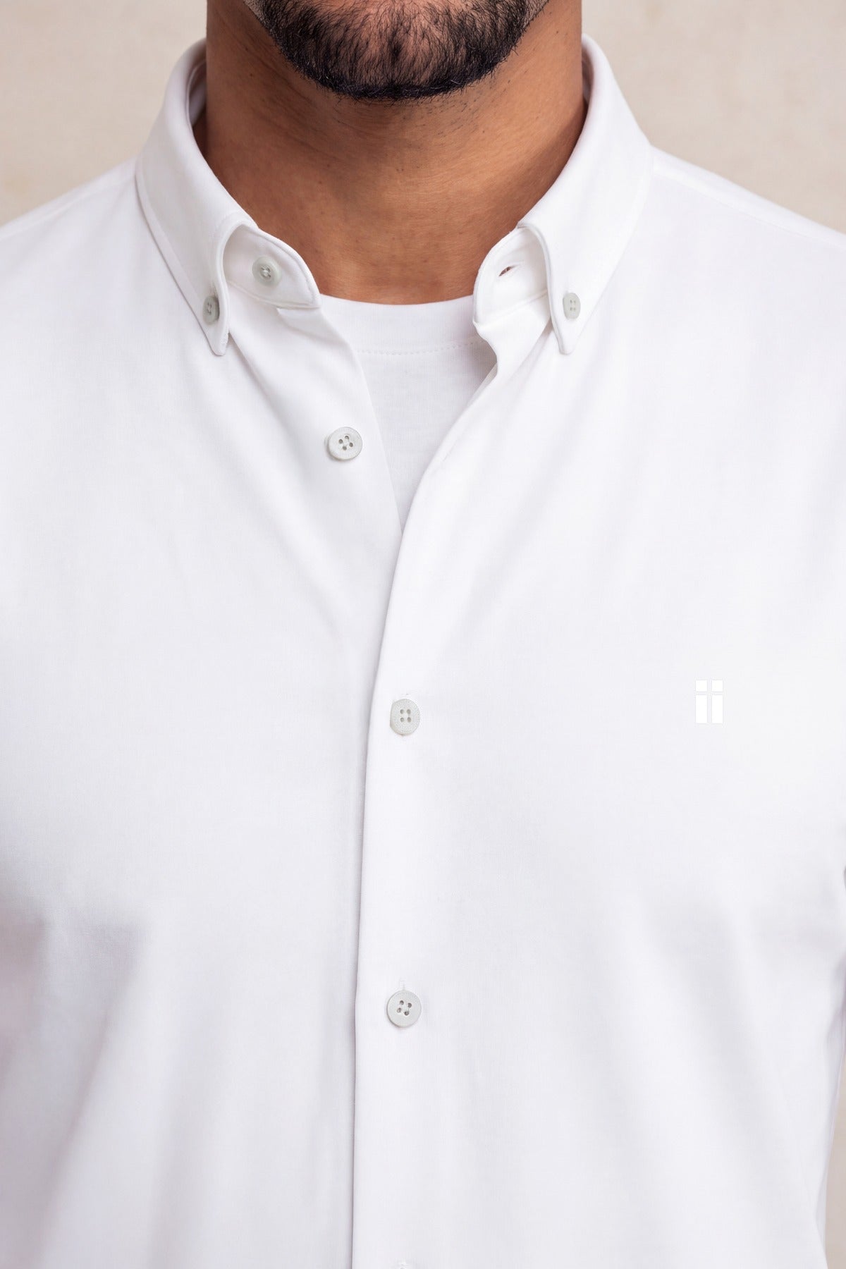 Camisa casual hombre blanco regular