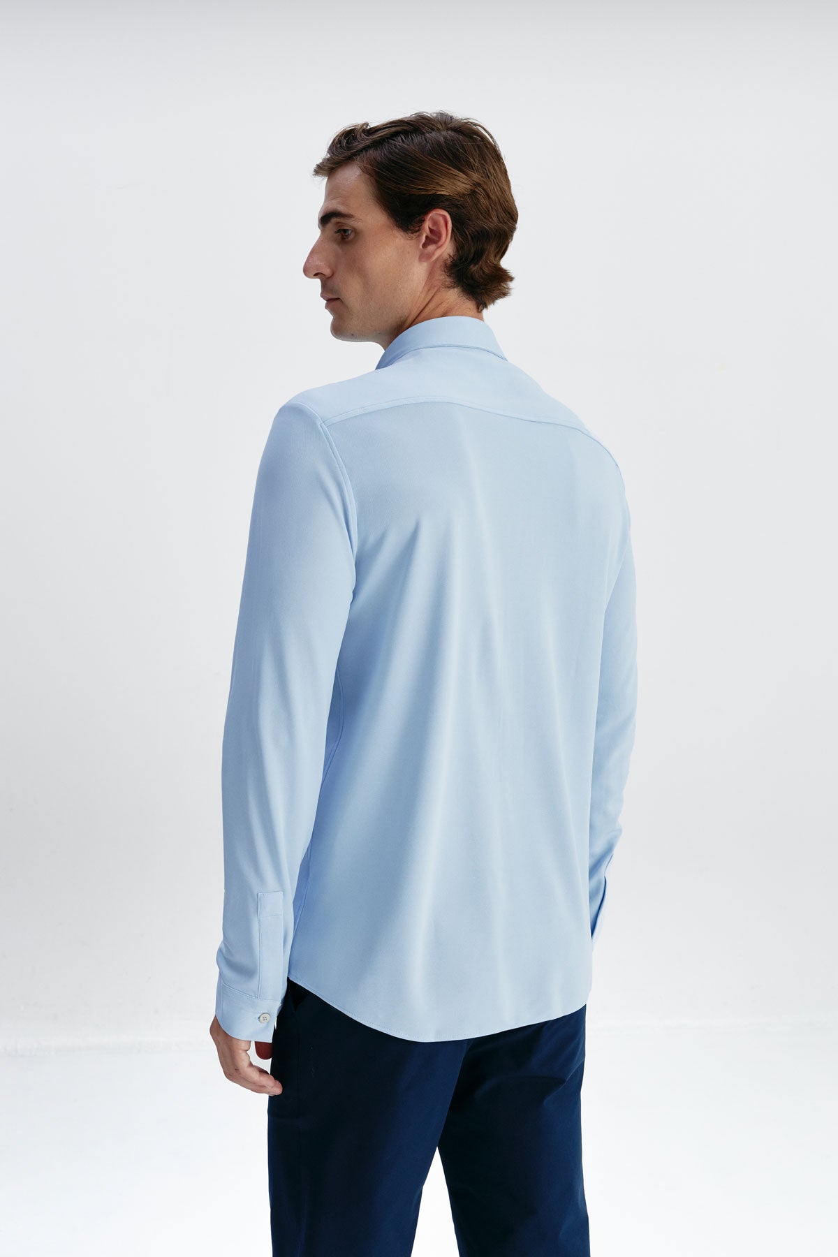 Light blue regular fit men's casual shirt