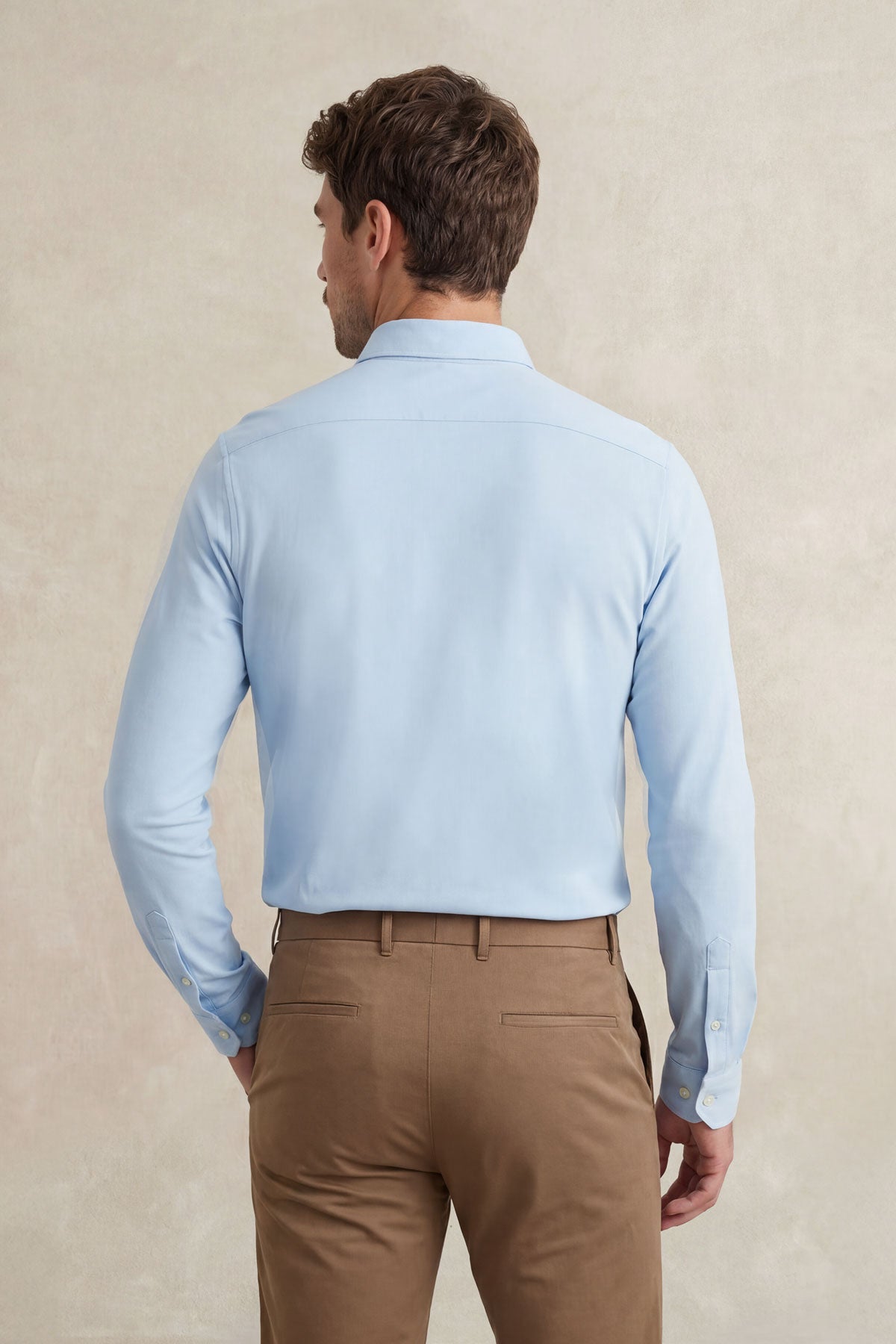 Camisa casual hombre celeste regular