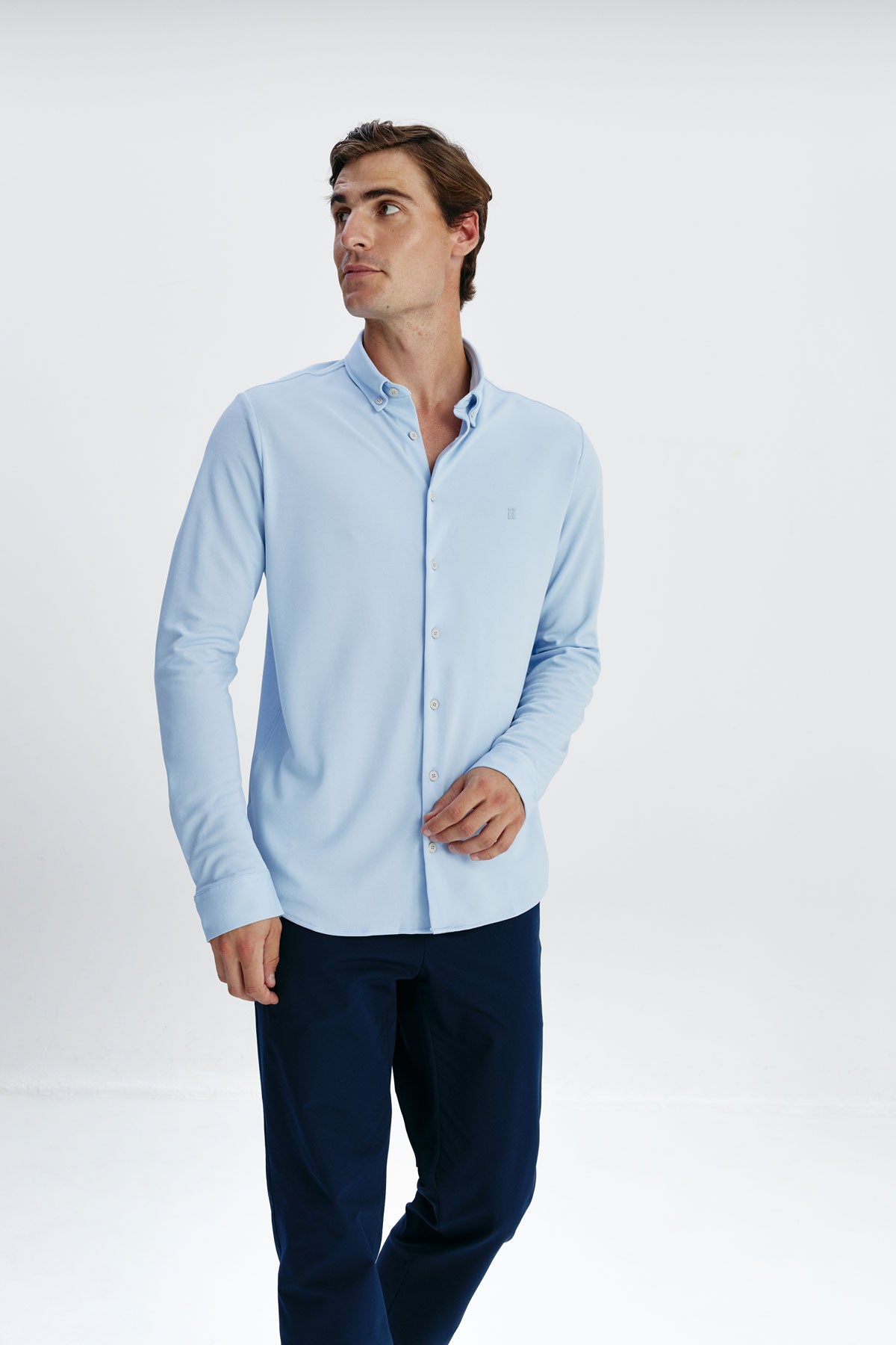 Light blue regular fit men's casual shirt