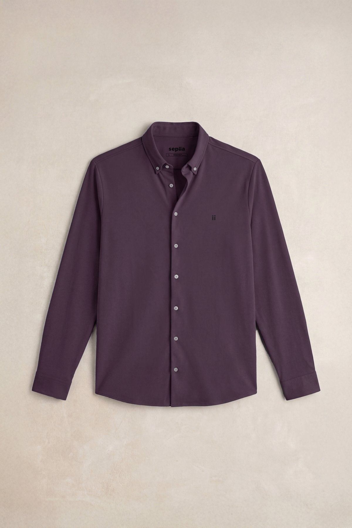 Camisa casual hombre ciruela regular
