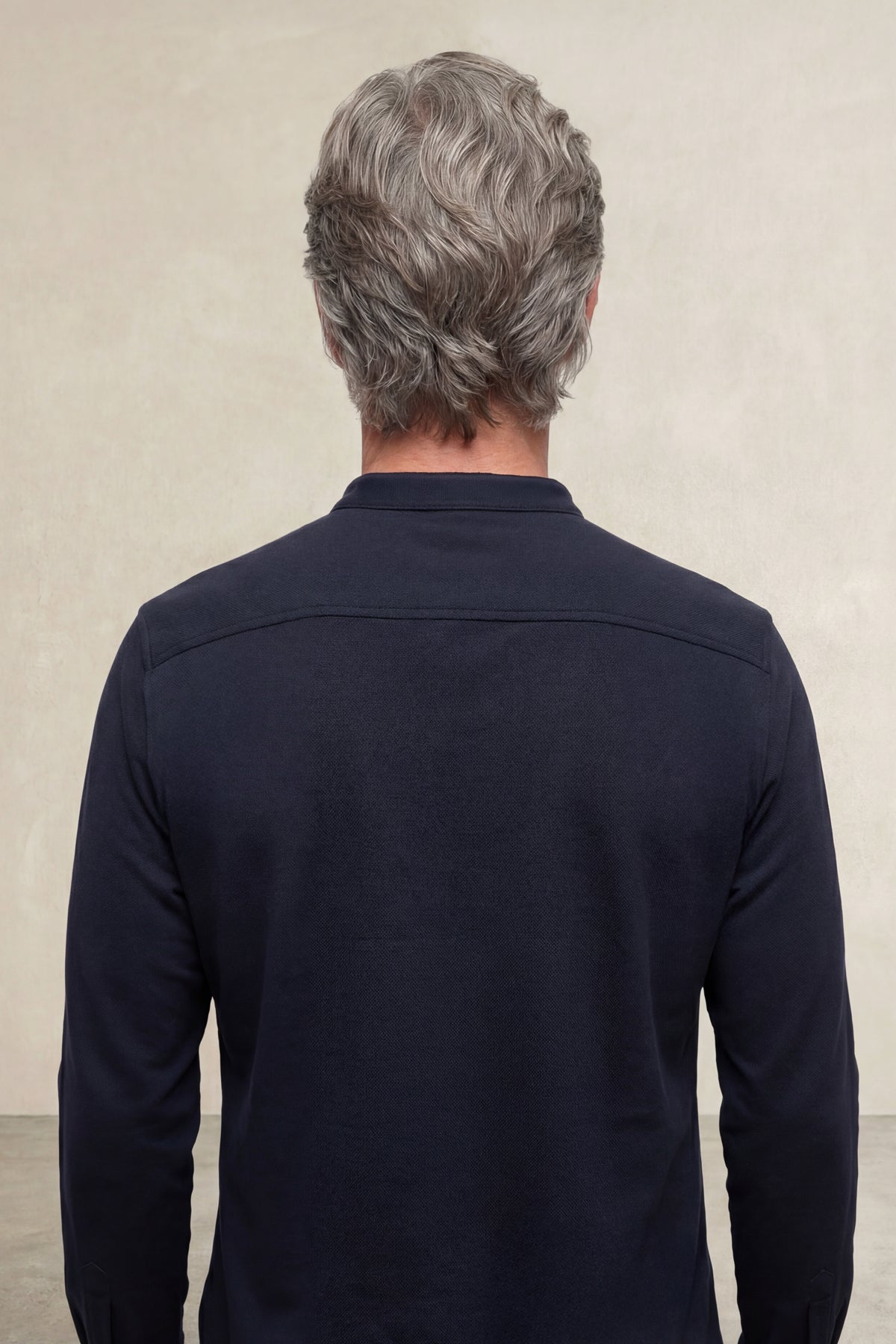 Men's casual navy blue Mao collar shirt Ranger