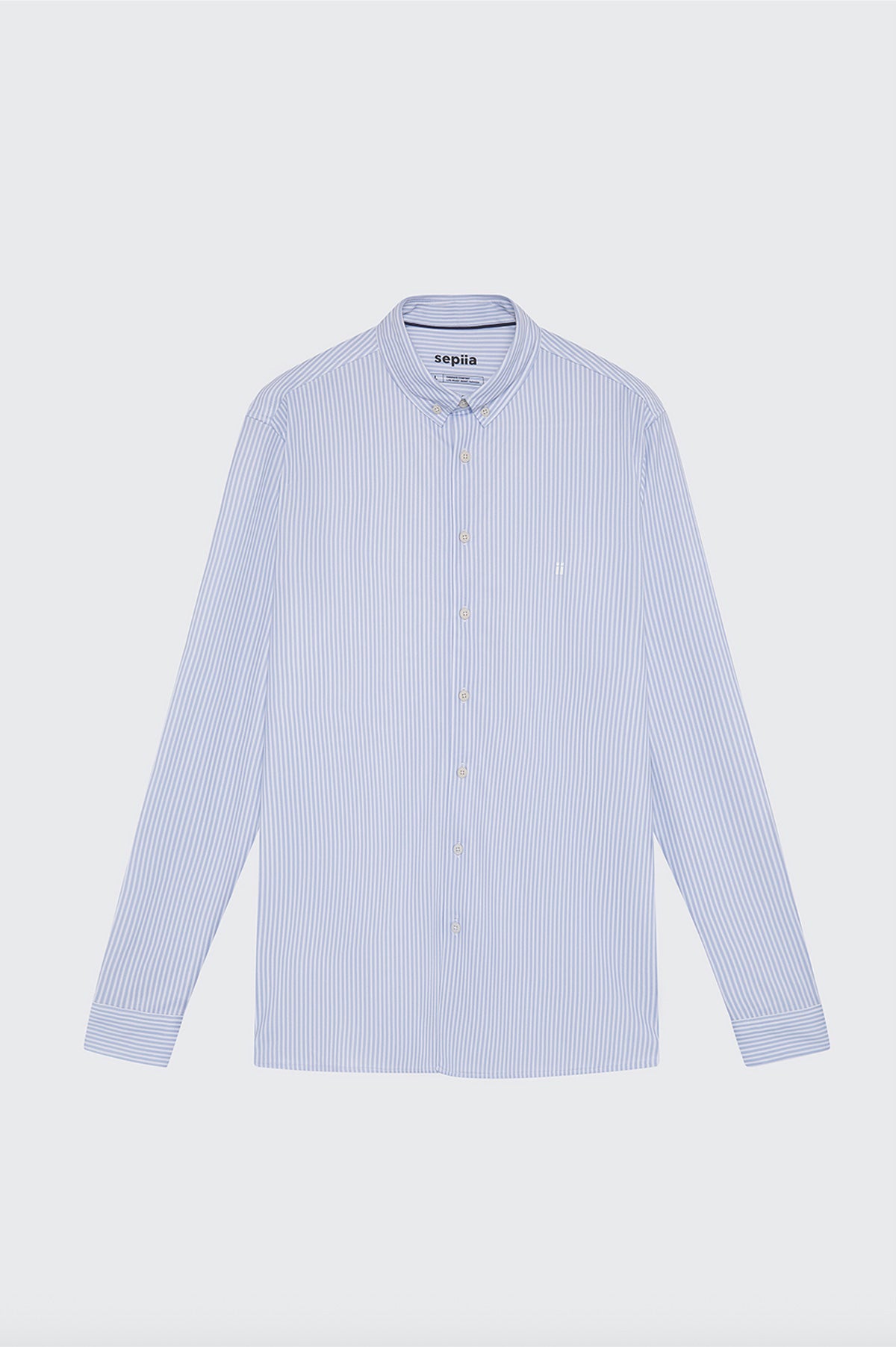 camisa casual rayas azul regular detalle 