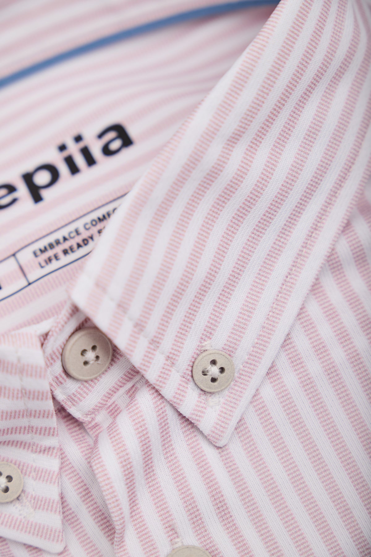Camisa casual hombre estampado con rayas rosas regular