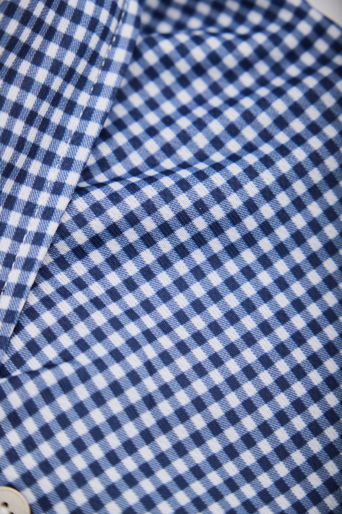 Camisa casual hombre estampado vichy azul marino regular
