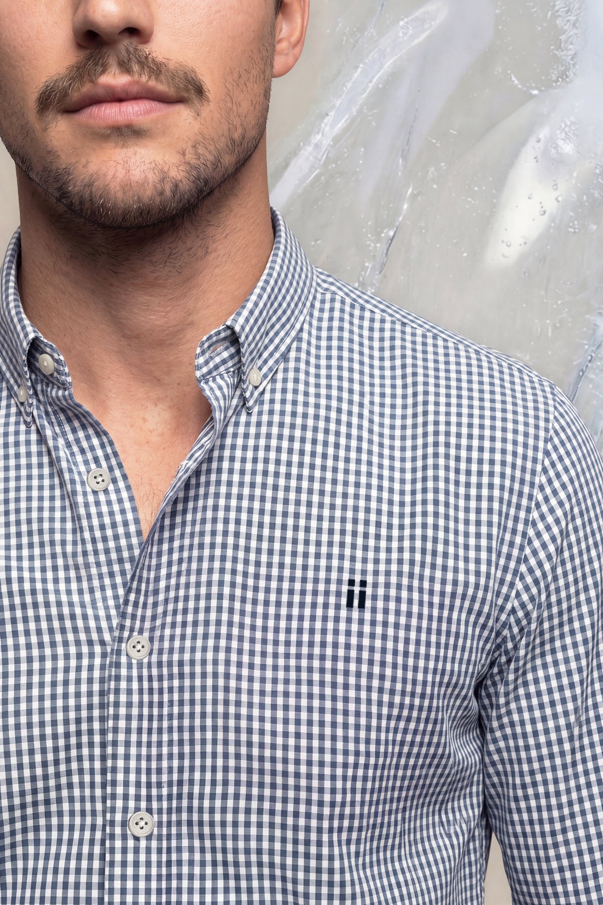 Camisa casual hombre estampado vichy regular Ice