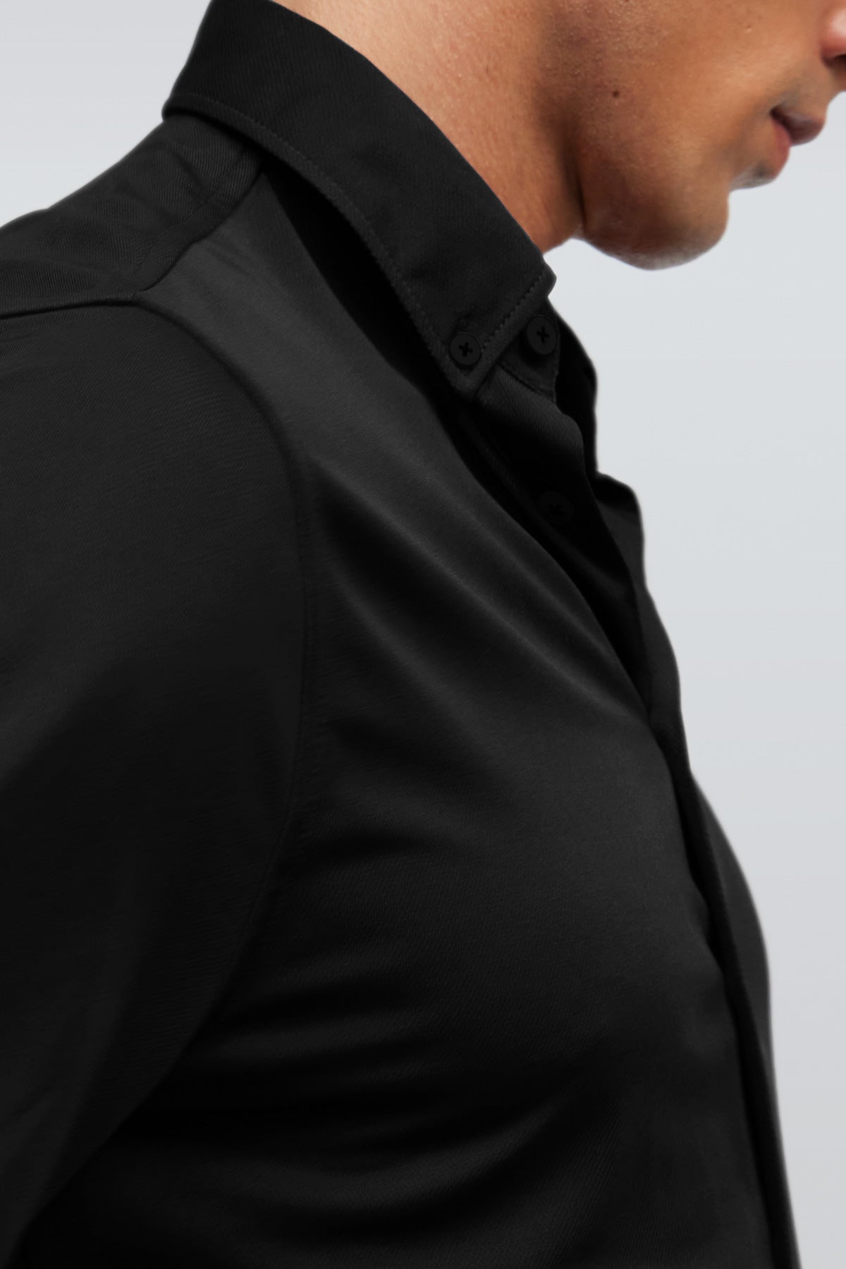 Camisa casual hombre negro regular