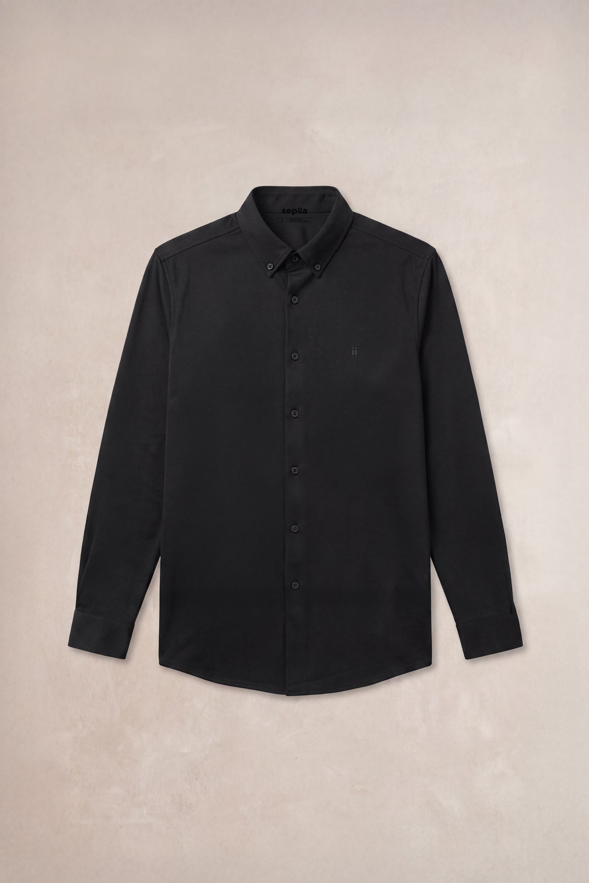 Camisa casual hombre negro regular