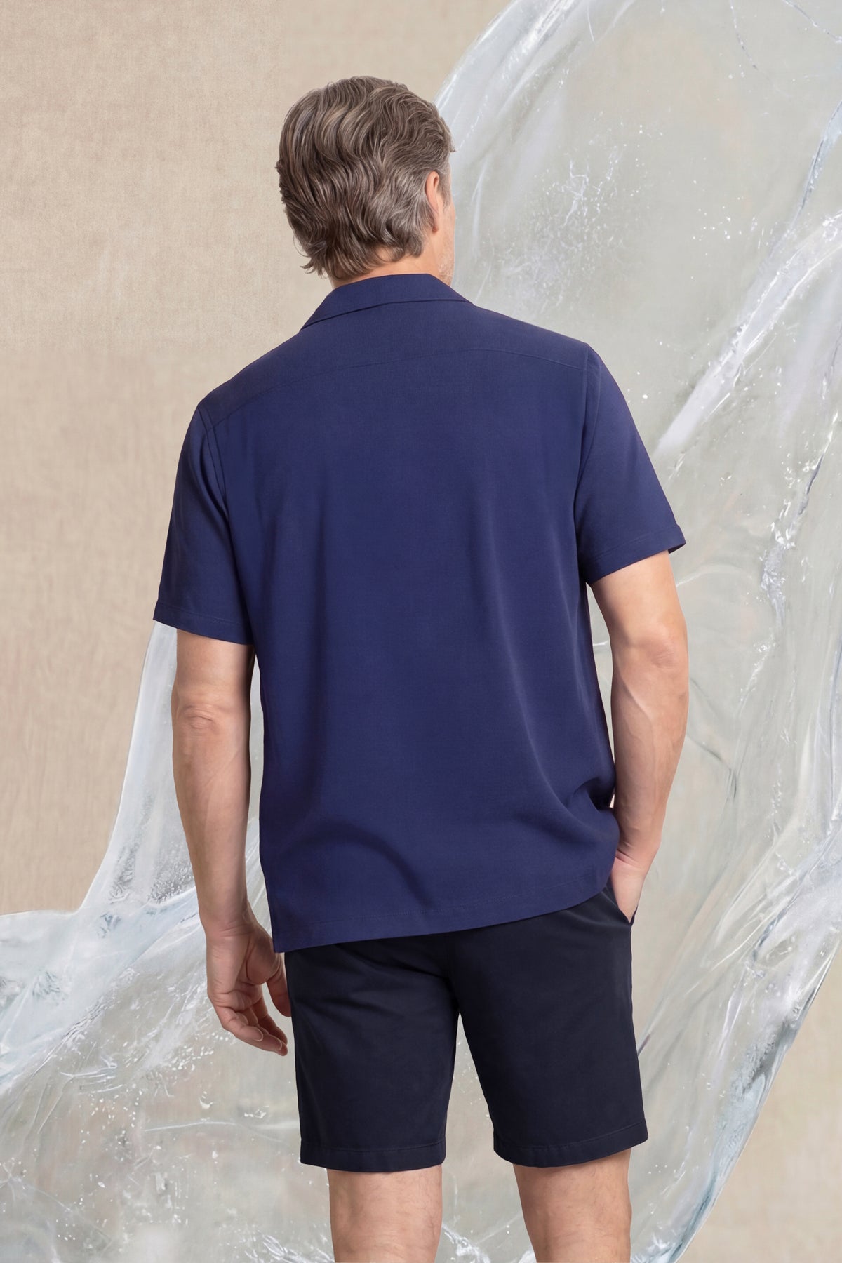 Bowling shirt ICE men navy blue