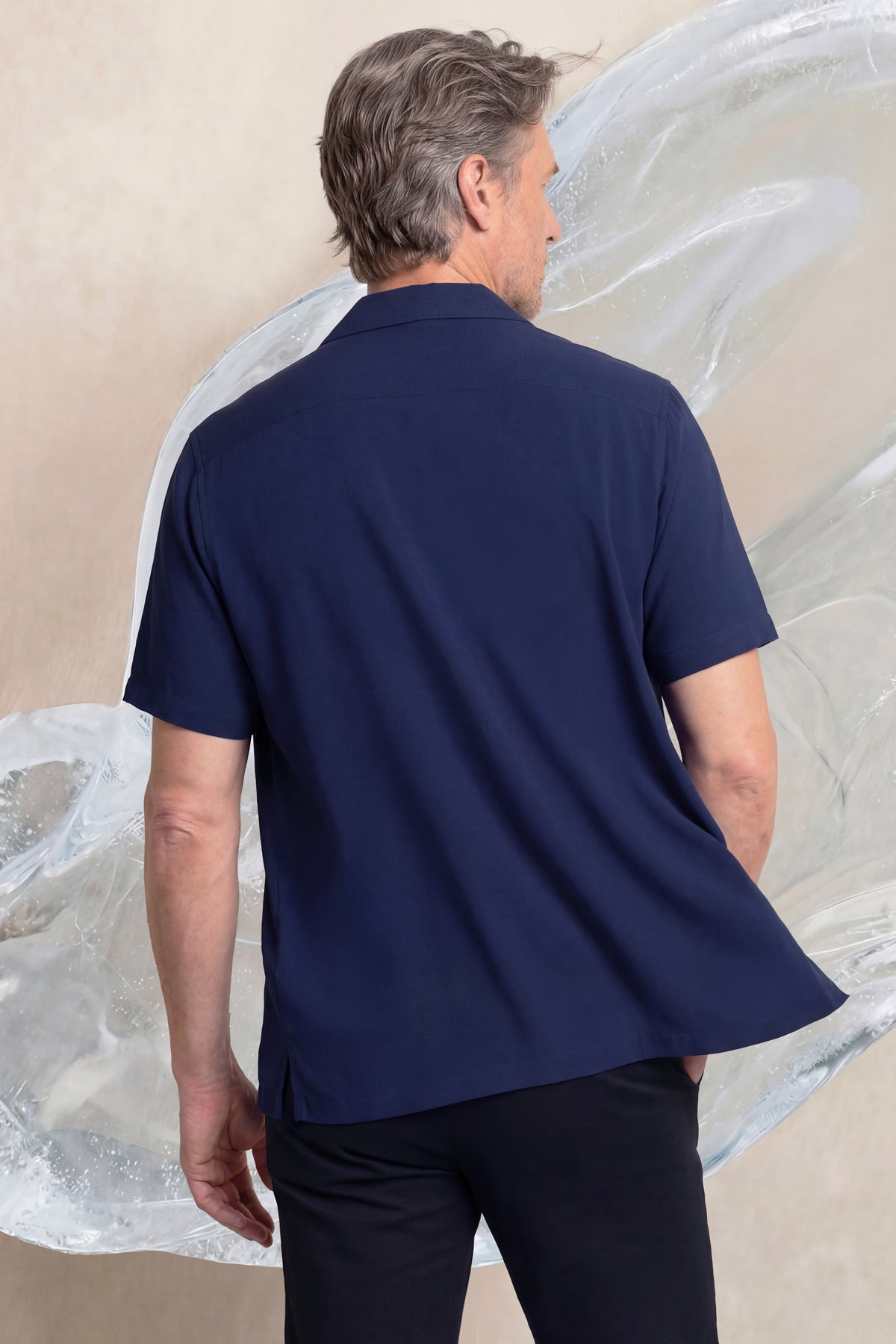 Bowling shirt ICE men navy blue