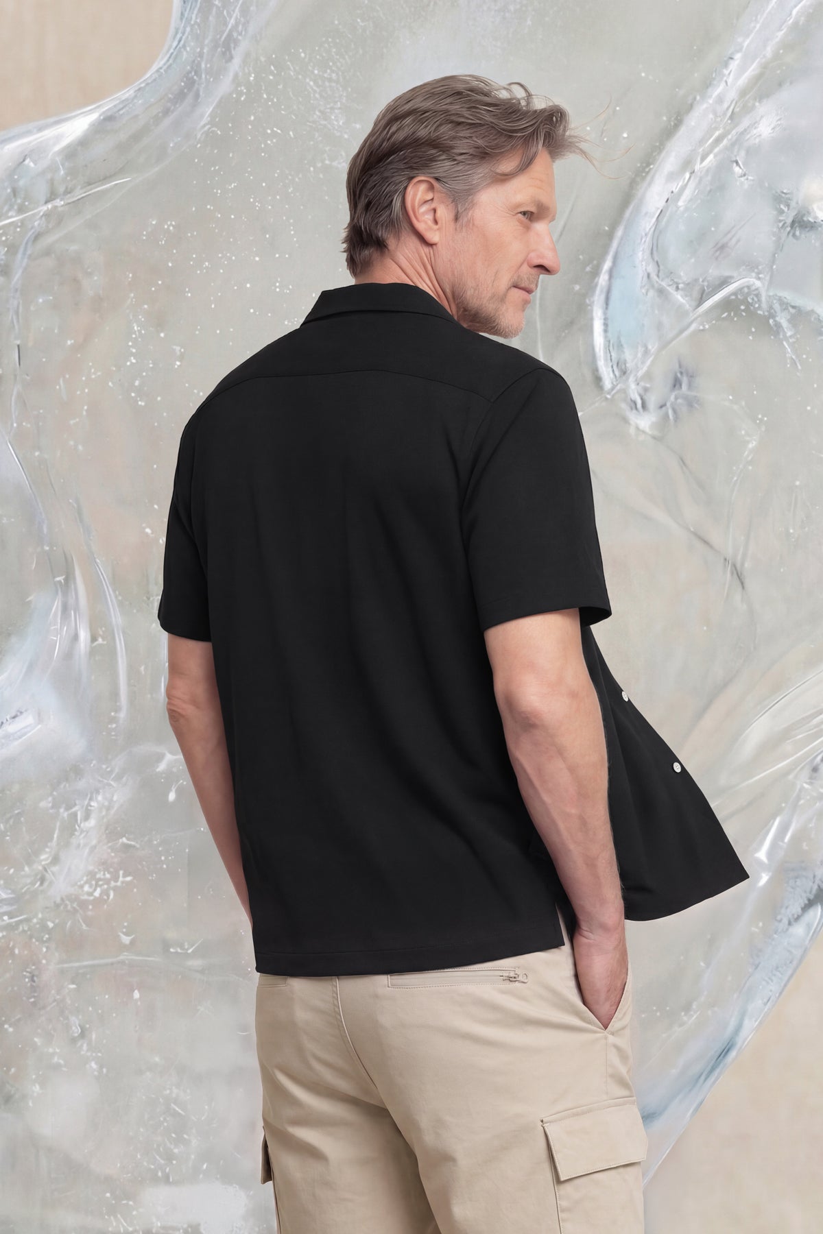 Men's bowling shirt ICE black